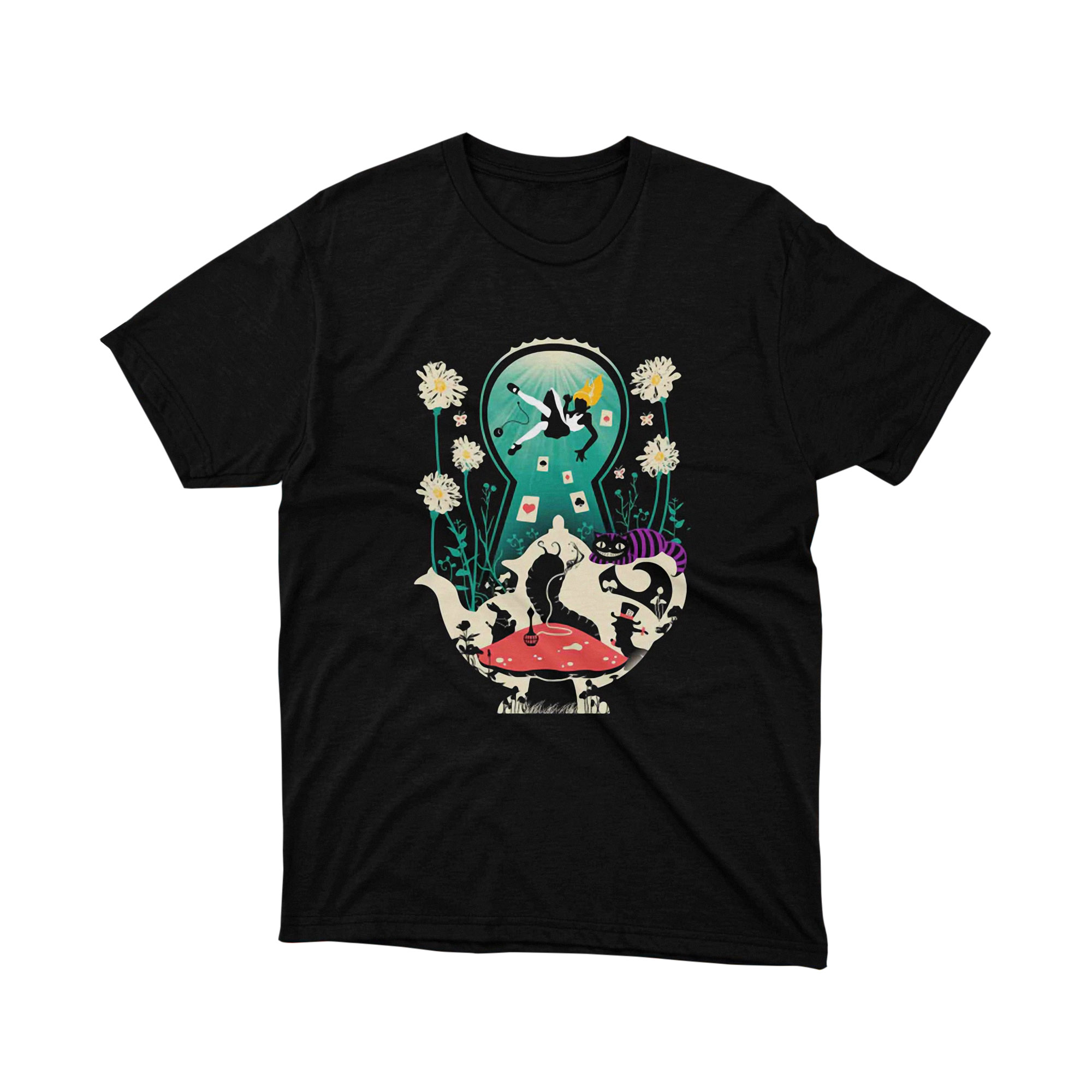 Alice Wonderland Keyhole Fantasy Mushrooms T Shirt