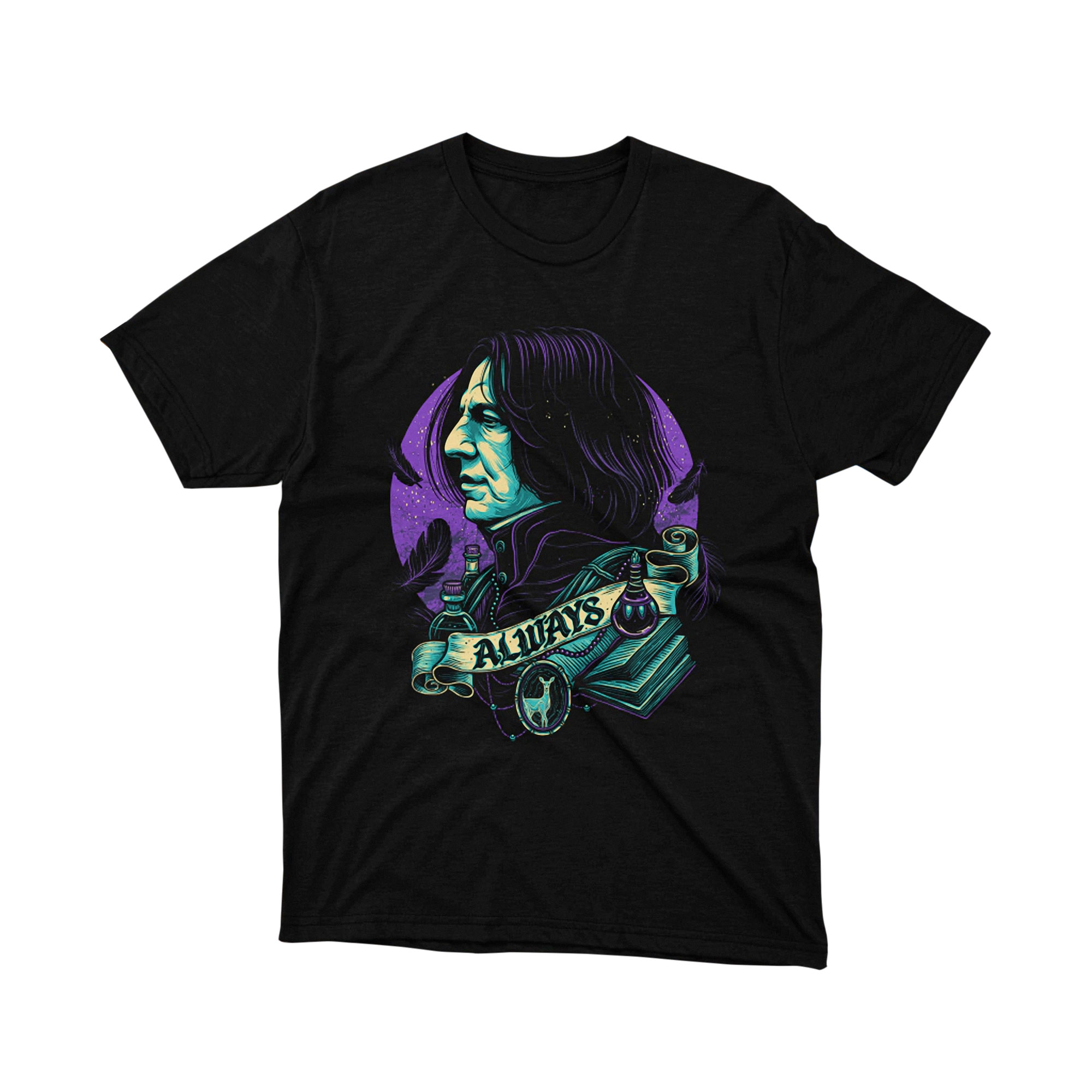 Always Potion Book Magic Wizard Shadow Purple Graphic Tee Fantasy TShirt Unisex