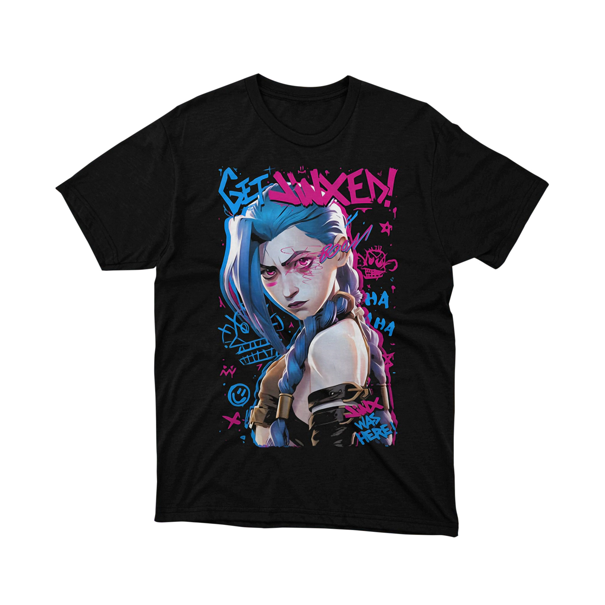 Arcane Jinx Get Jinxed Neon Grunge T Shirt
