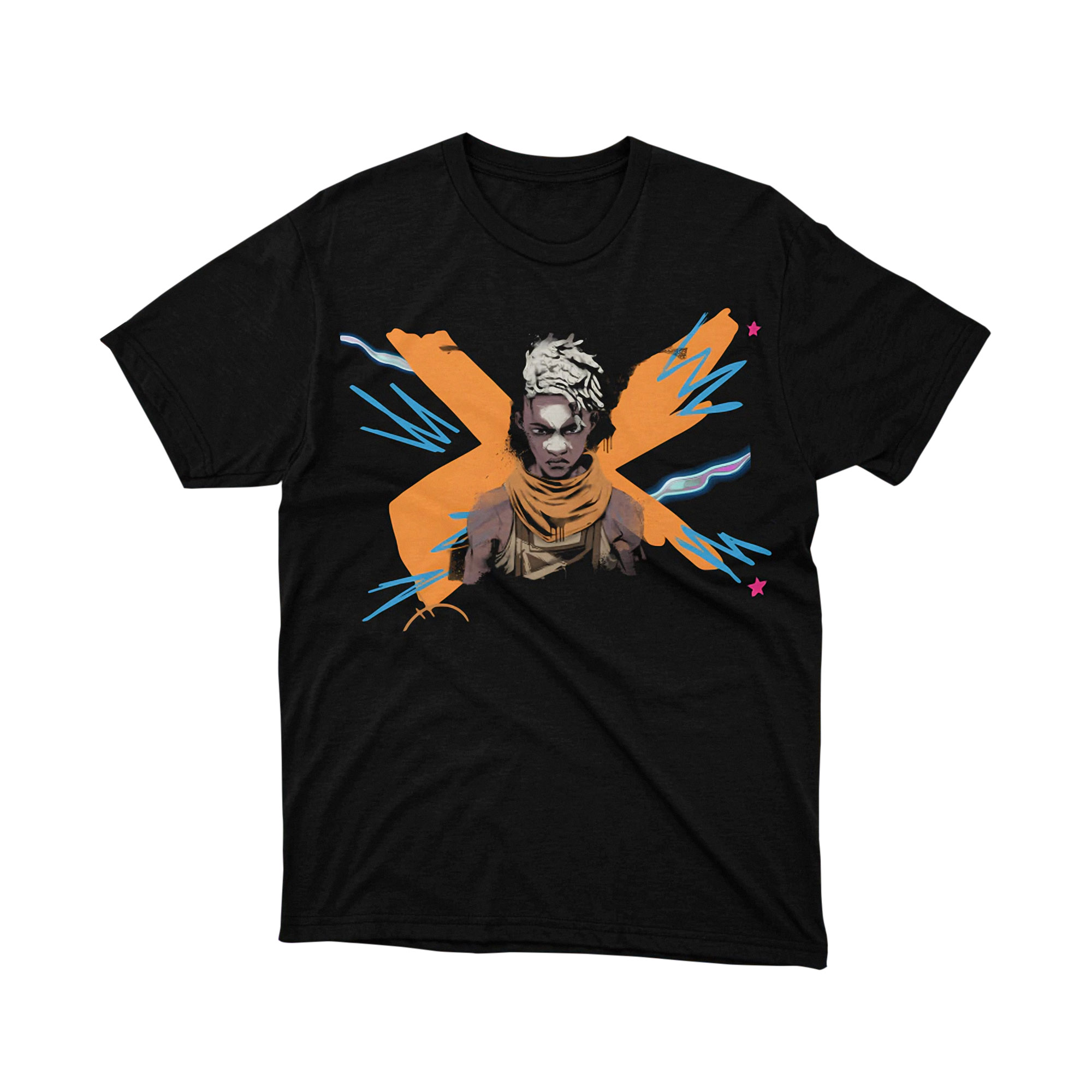 Arcane Silco Orange Blue Graffiti Tee Shirt