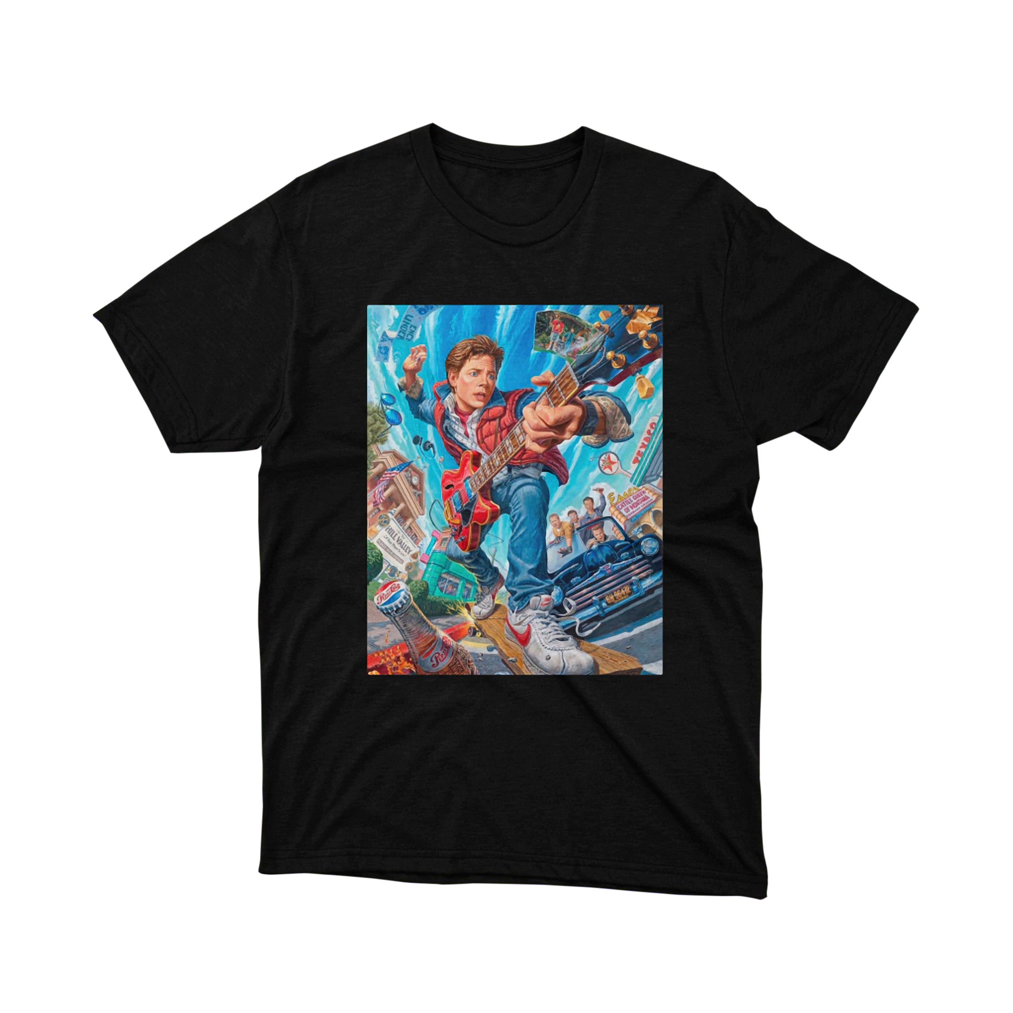 Back to the Future Marty McFly Guitar Hoverboard T Shirt