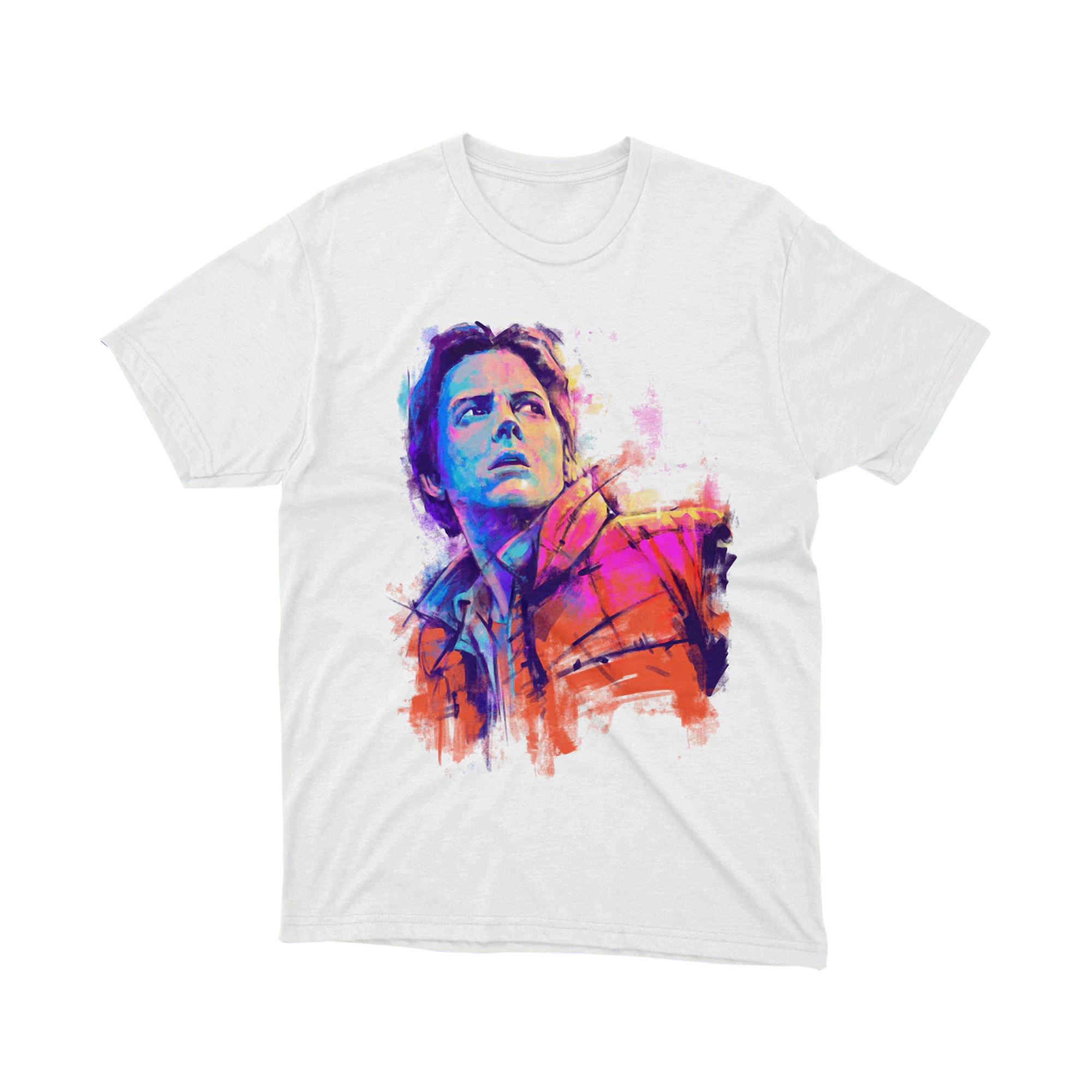 Back to the Future Marty McFly Watercolor Pop Art T Shirt