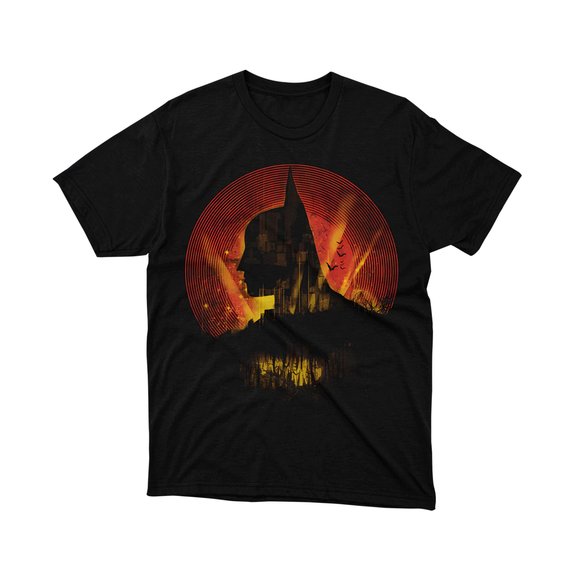 Batman Dark Knight City Silhouette Sunset T Shirt