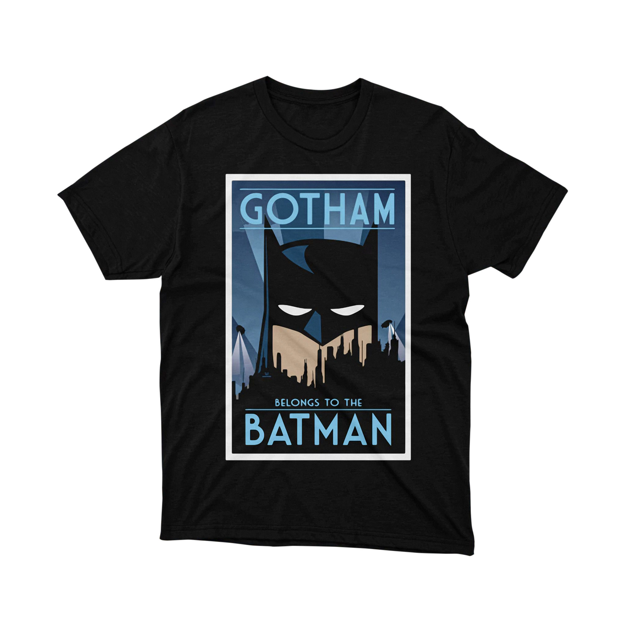 Batman Gotham Belongs To The Batman Art Deco T Shirt
