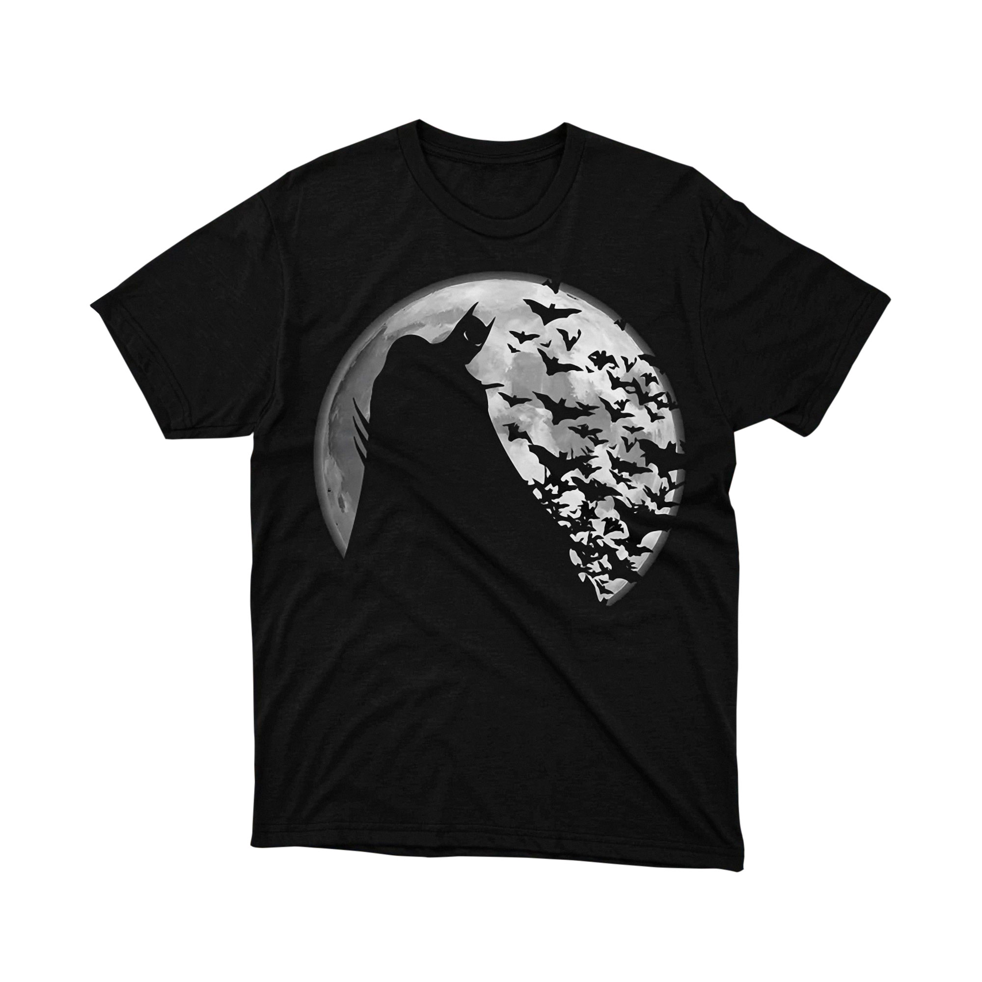 Batman Night Time Silhouette Bats Full Moon T Shirt