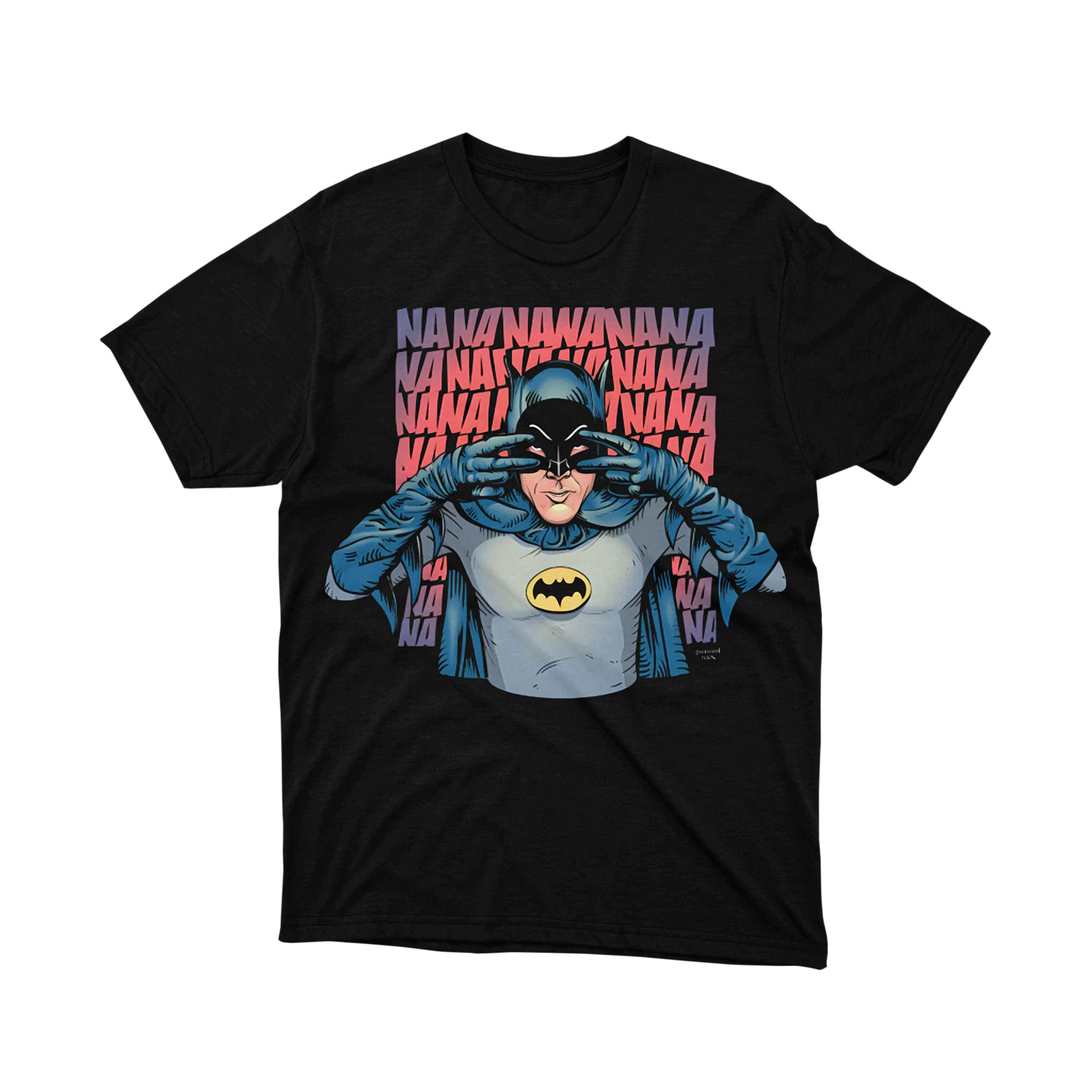 Batman Retro 60s Na Na Na Looking Through Hands T Shirt