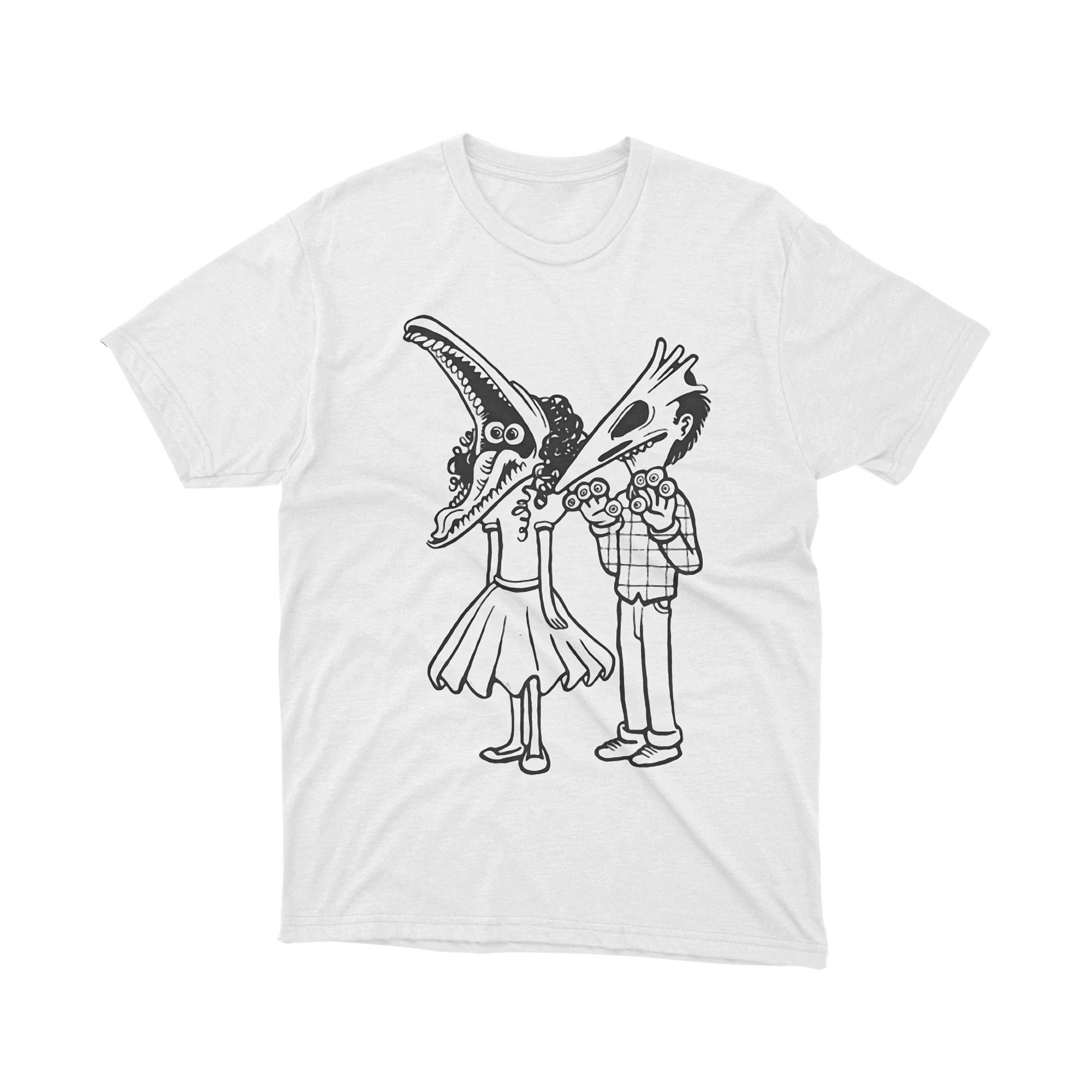 Beetlejuice Black And White Hand Drawn Cartoon Tee Shirt