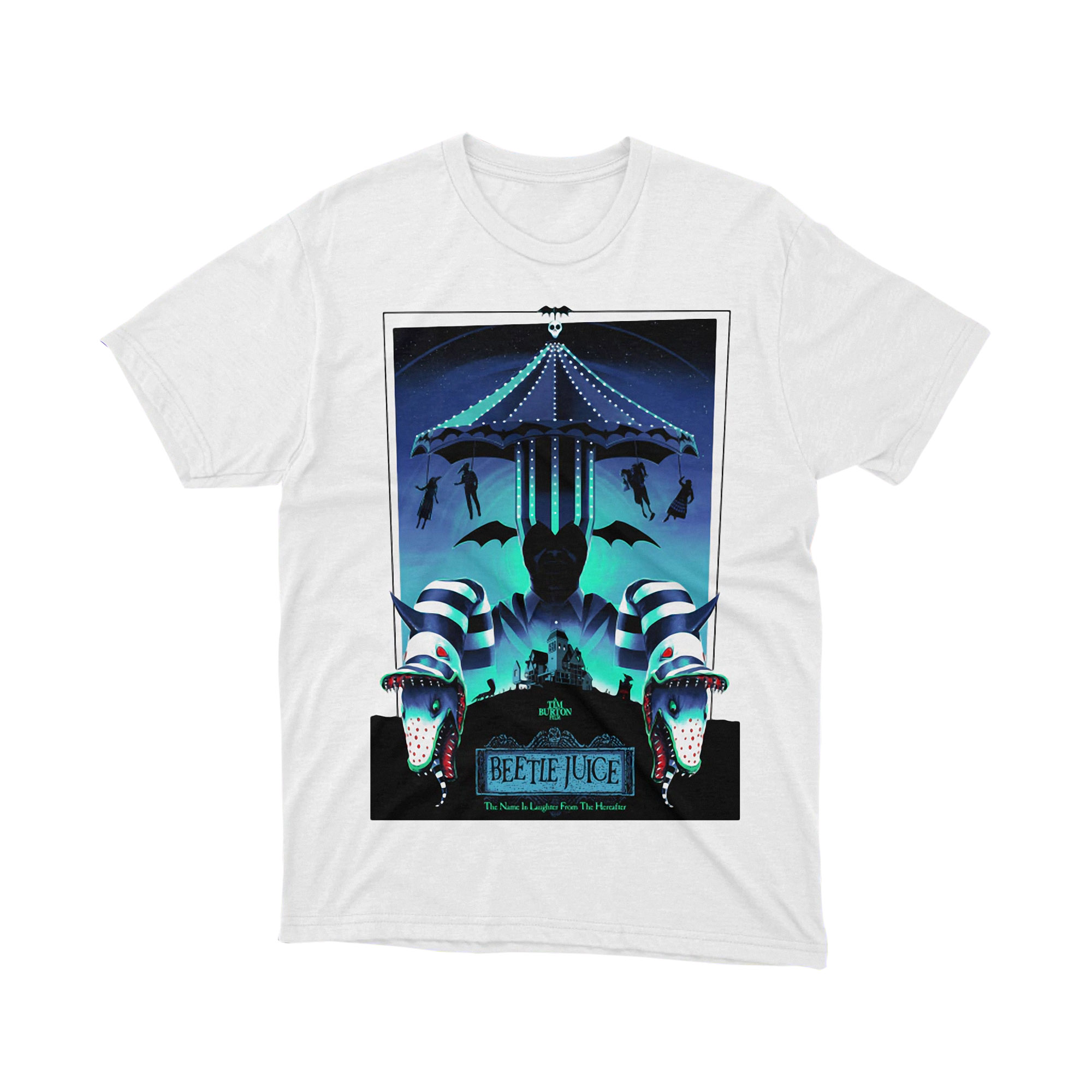 Beetlejuice Carnival Night Neon Art Tee Shirt