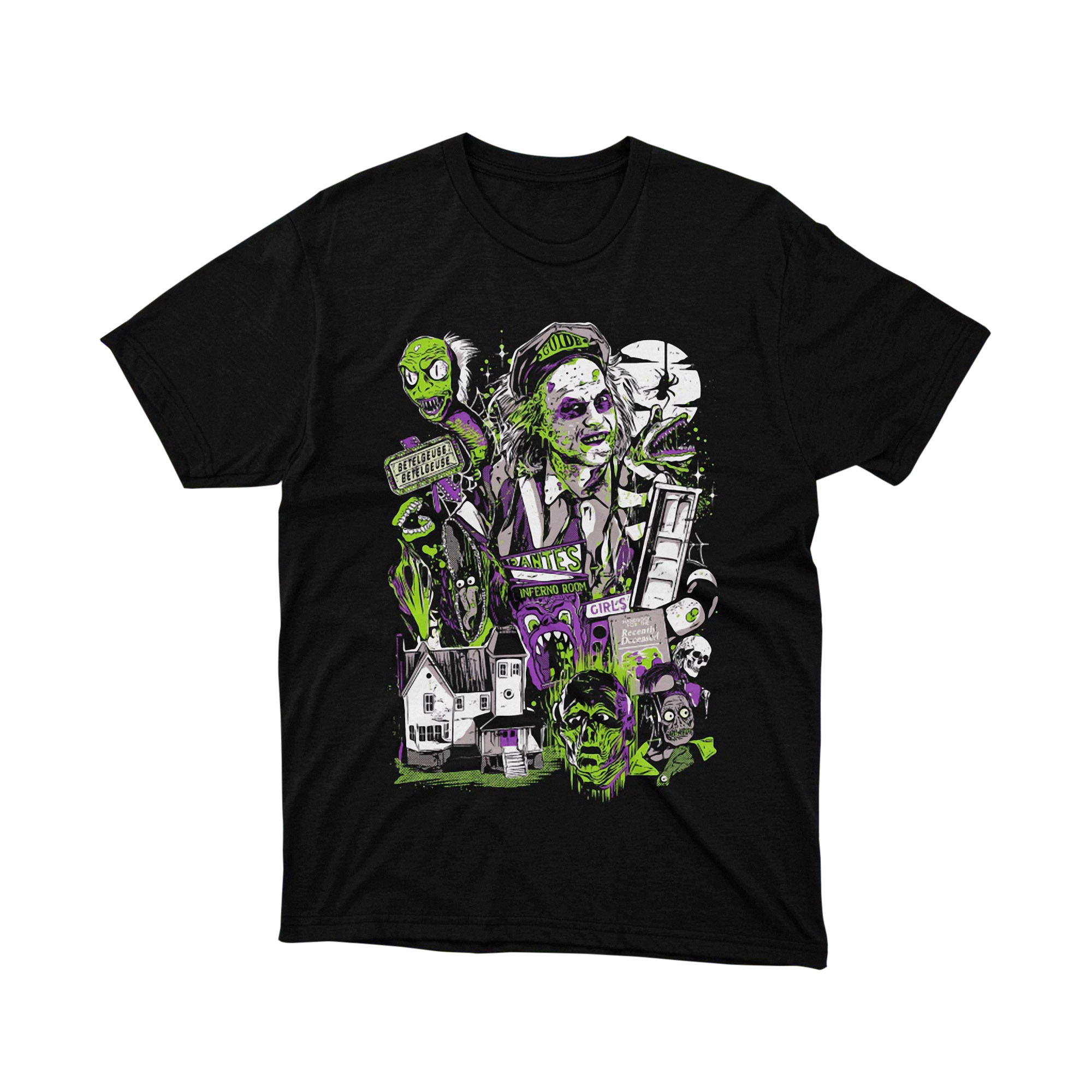 Beetlejuice Monster Collage Art Tee Shirt