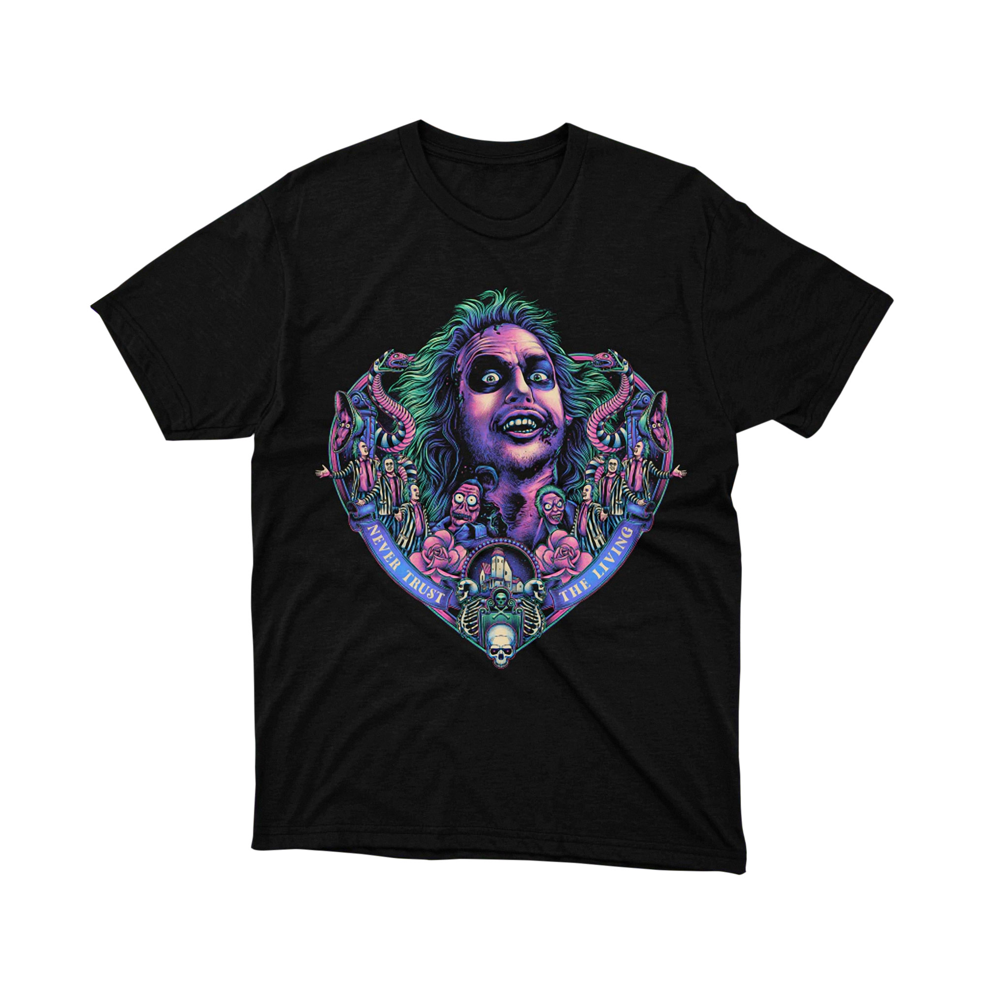 Beetlejuice Never Trust The Living Heart Art Tee Shirt