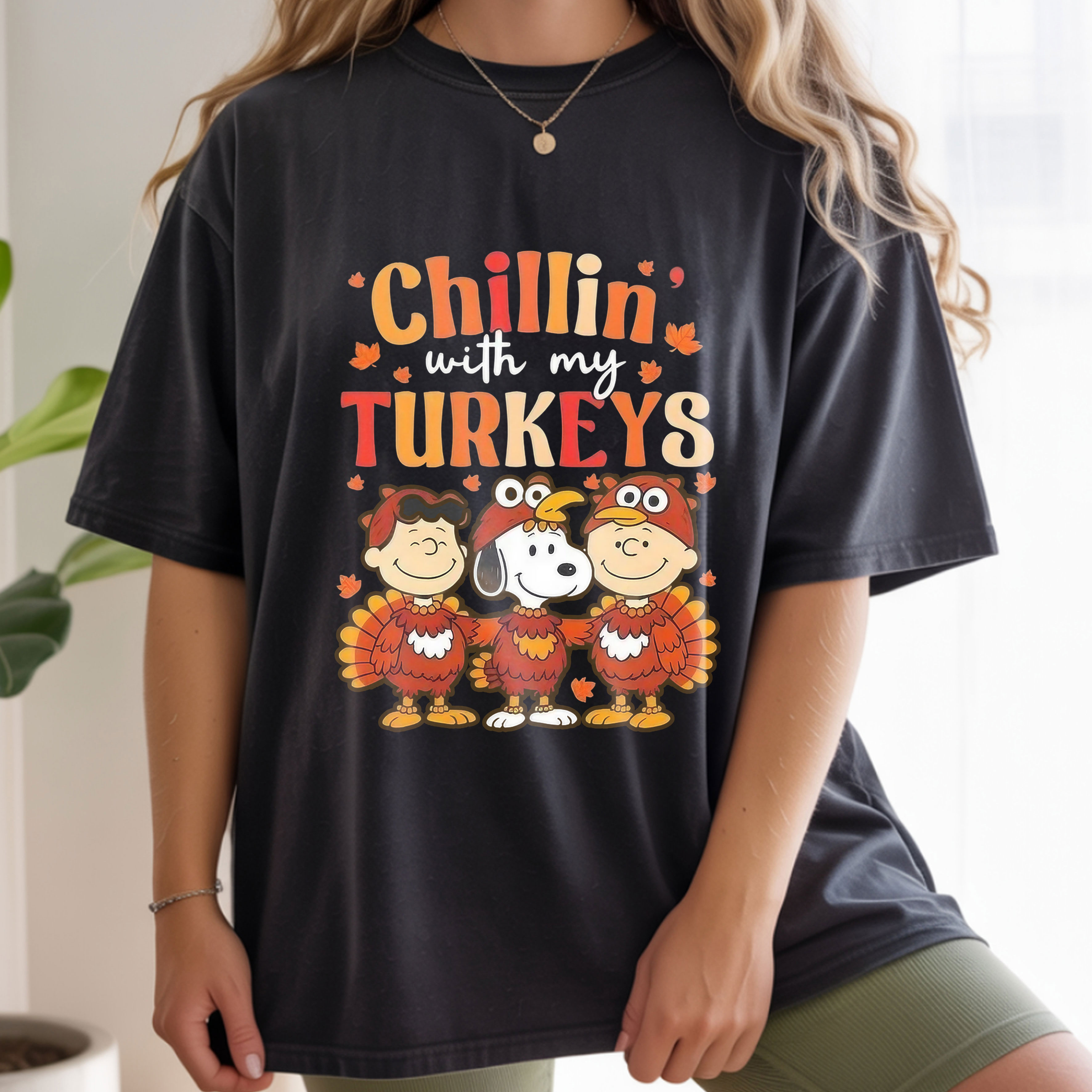 Snoopy and Friends Chillin With My Turkeys Funny Thanksgiving Fall Holiday Vintage Bootleg Family Dinner Apparel – T-Shirt, Hoodie & Sweatshirt