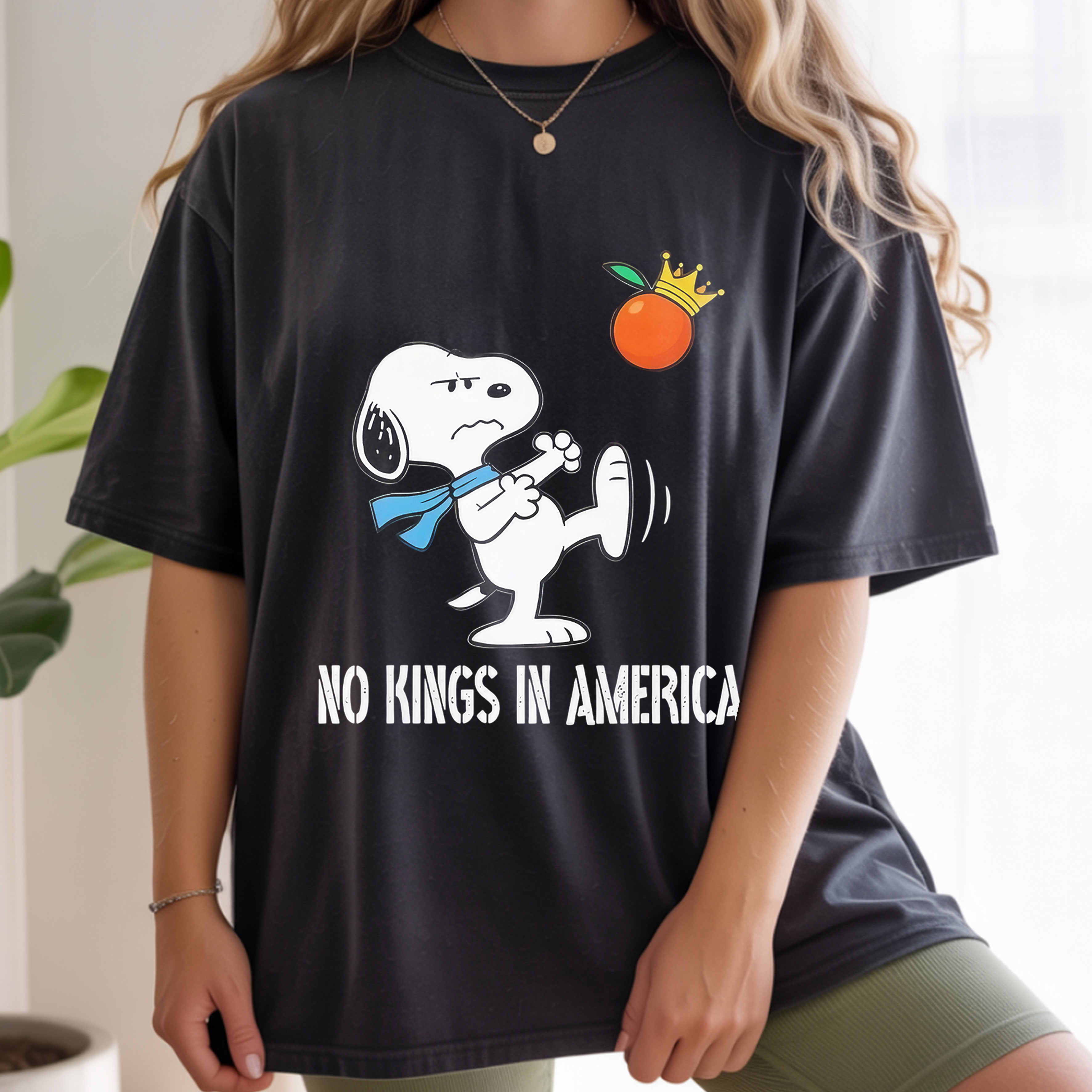 Snoopy No Kings In America Freedom Independence Patriotic Quote Vintage Bootleg Graphic Apparel – T-Shirt, Hoodie & Sweatshirt