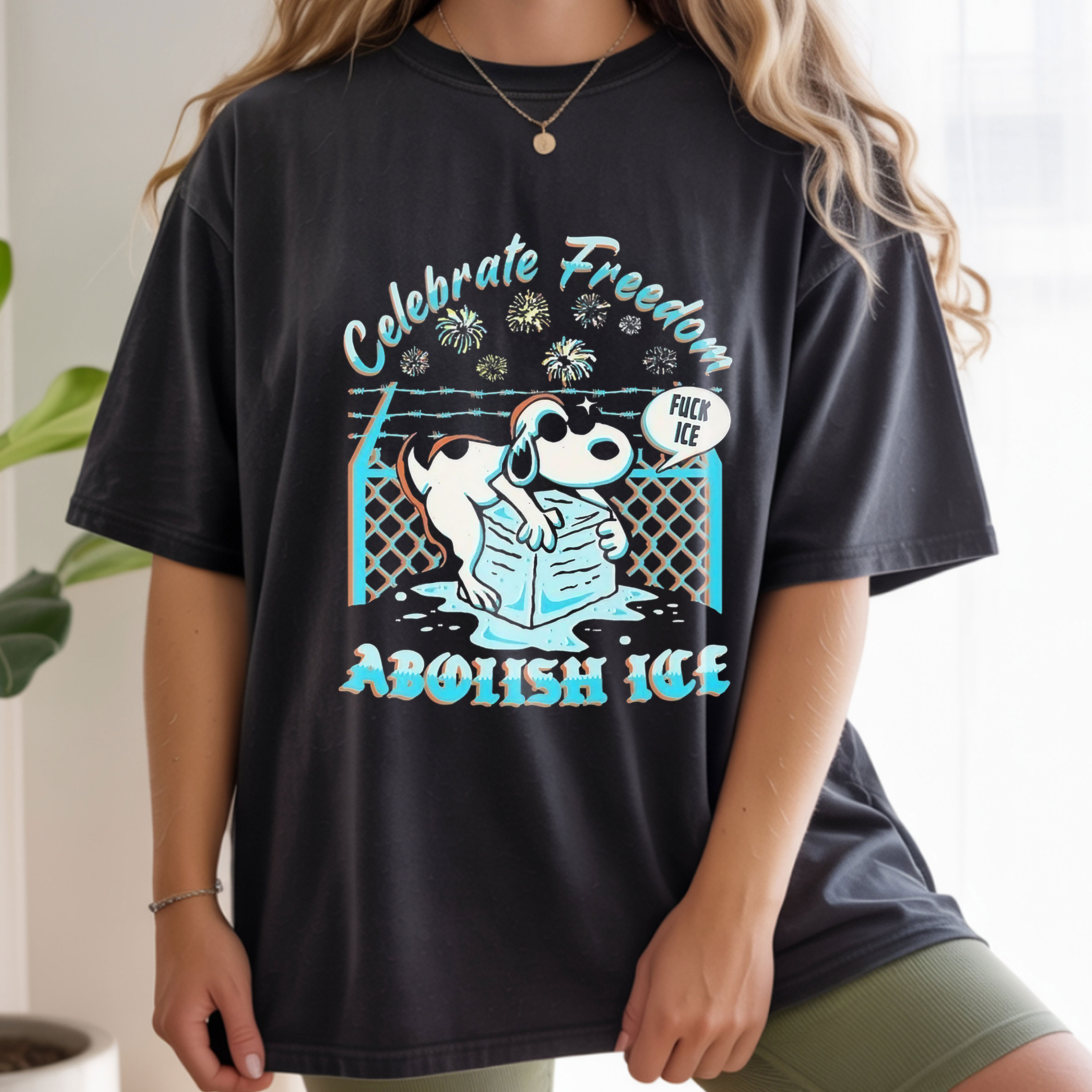 Snoopy Celebrate Freedom Equality Justice Peace Message Graphic Street Art Style Vintage Apparel – T-Shirt, Hoodie & Sweatshirt