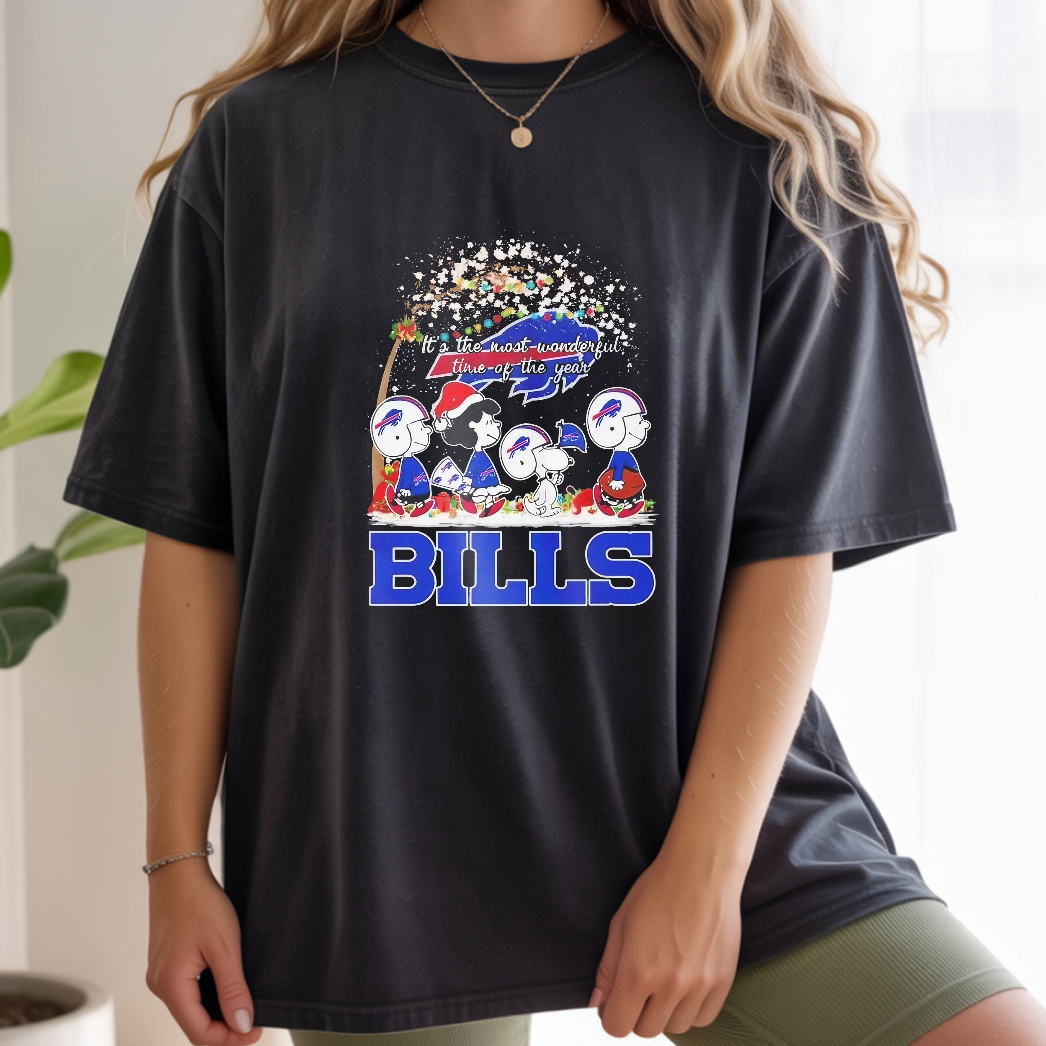 Peanuts Characters Buffalo Bills The Most Wonderful Time of the Year NFL Christmas Holiday Vintage Bootleg Festive Team Apparel – T-Shirt, Hoodie & Sweatshirt