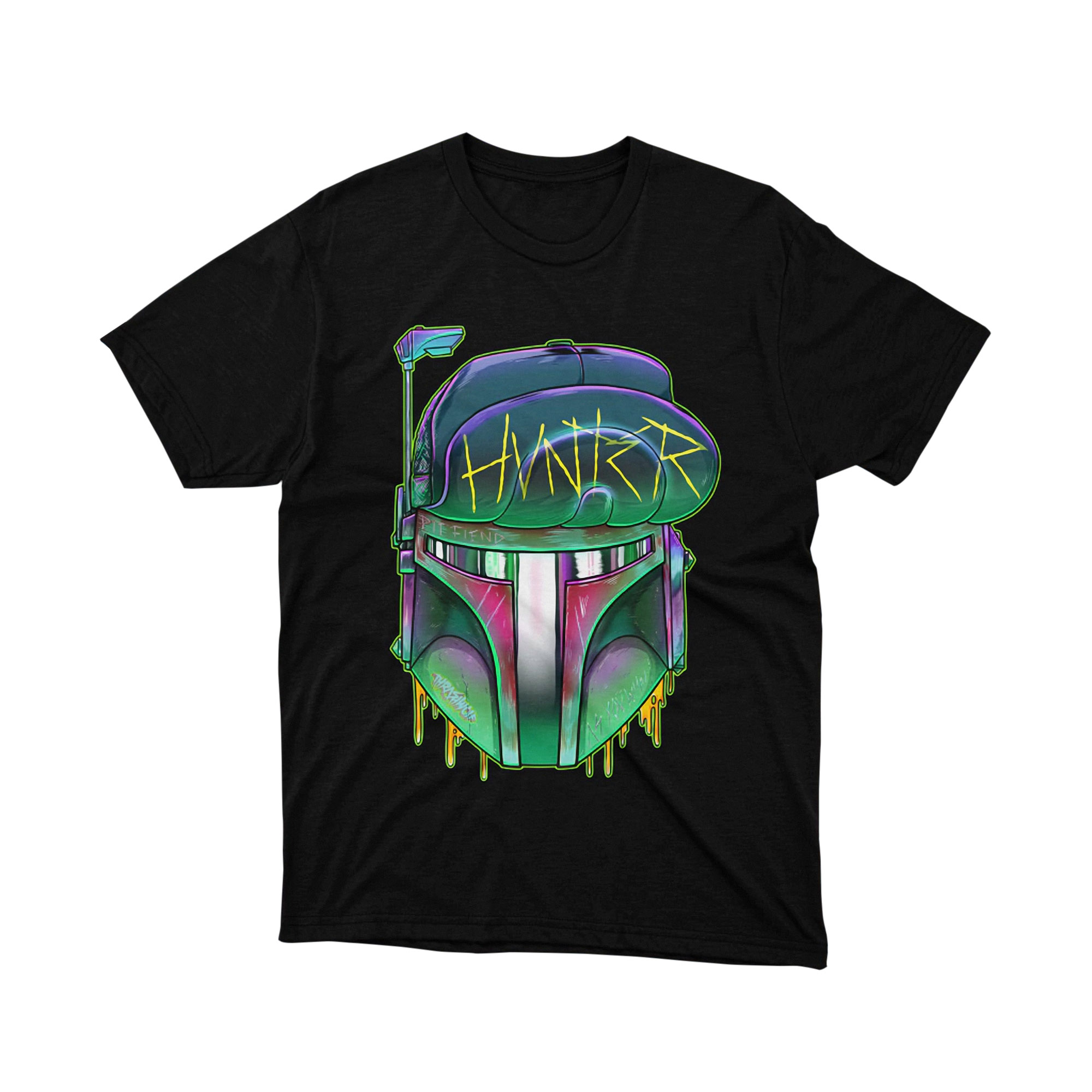 Boba Fett Hunter Graffiti Style Star Wars Parody T Shirt Drip Art Urban Unisex