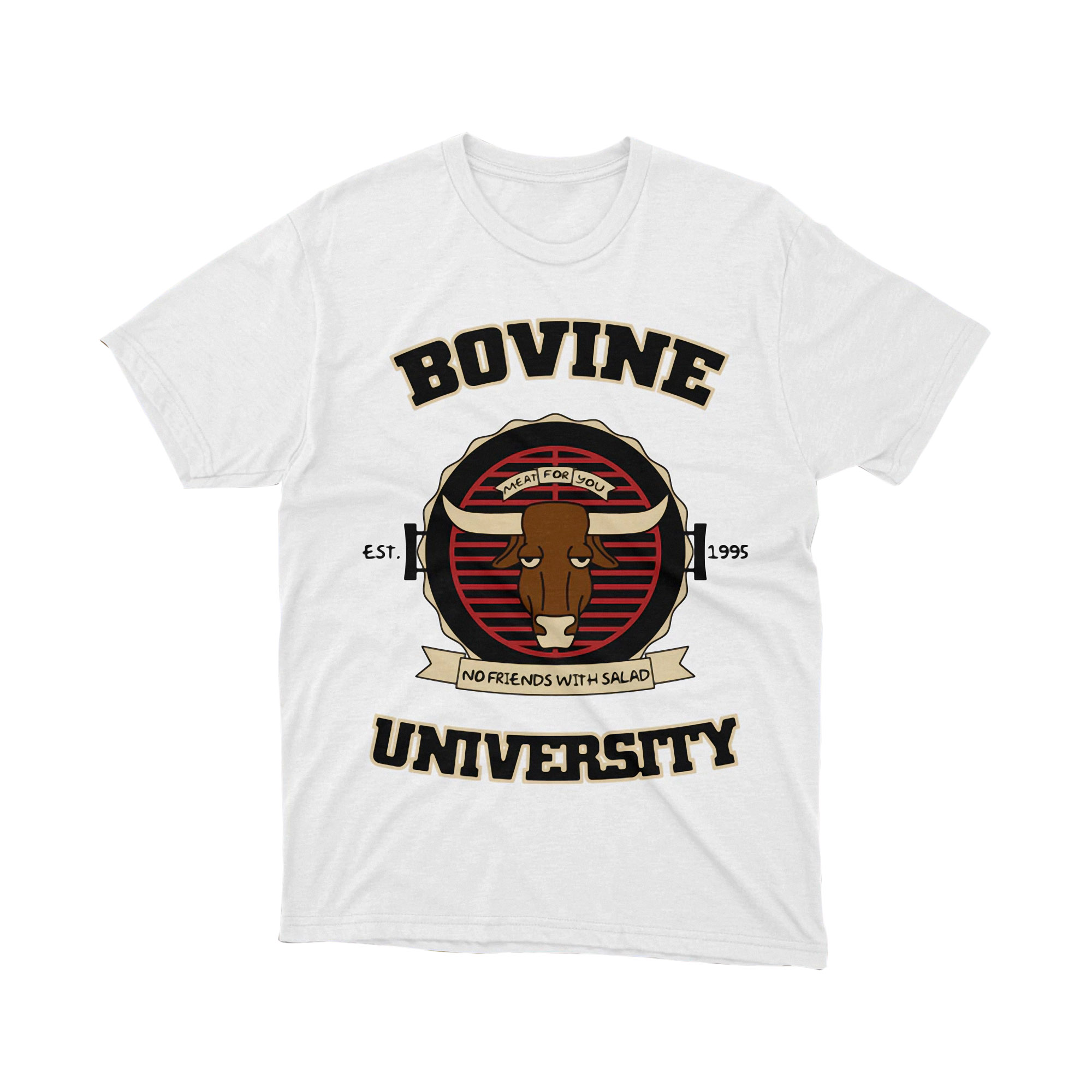 Bovine University Simpsons No Friends With Salad Parody Retro Cartoon College Art Tee Shirt