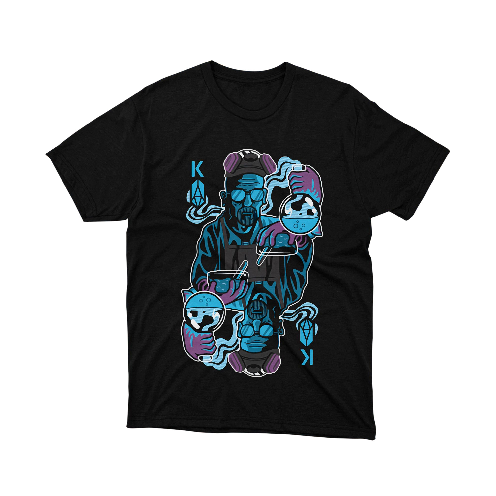 Breaking Bad King Card Heisenberg Blue Lab Art Tee Shirt