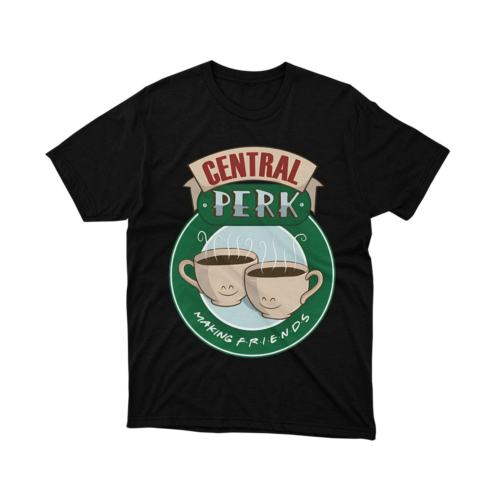 Central Perk Making Friends Cute Cartoon Cups Tee Shirt