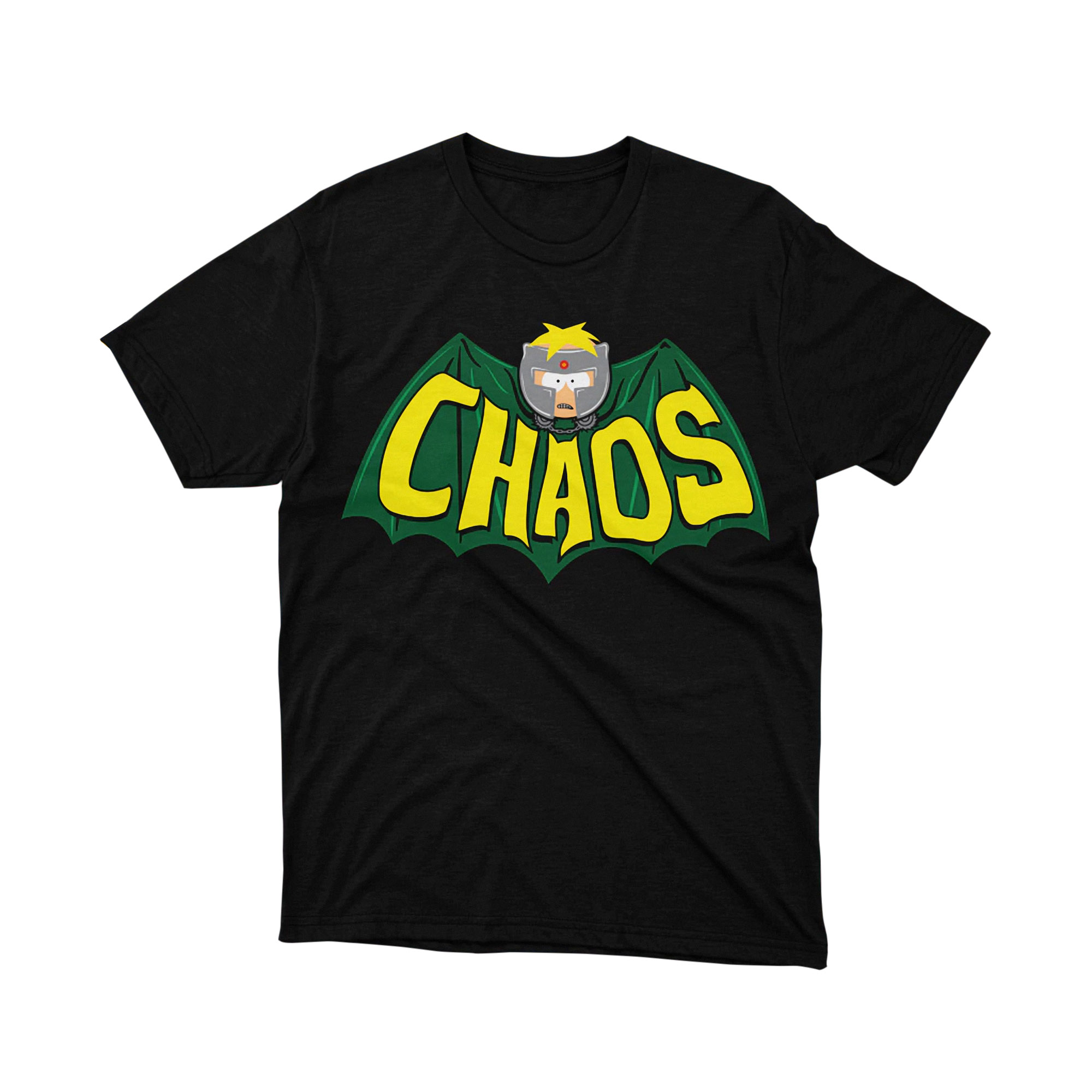 Chaos Butters Superhero South Park Parody T Shirt Green Wings Cartoon Unisex
