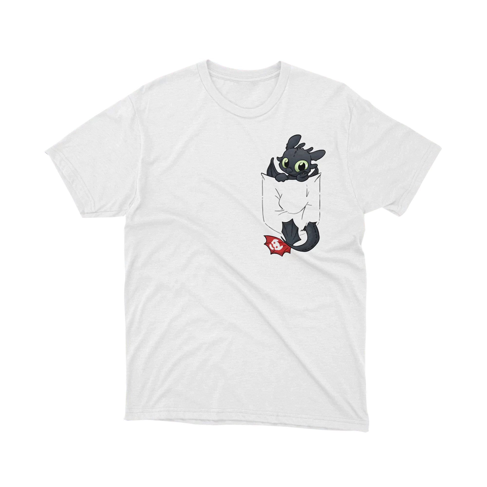 Cute Night Fury Baby Pocket White Tee Shirt