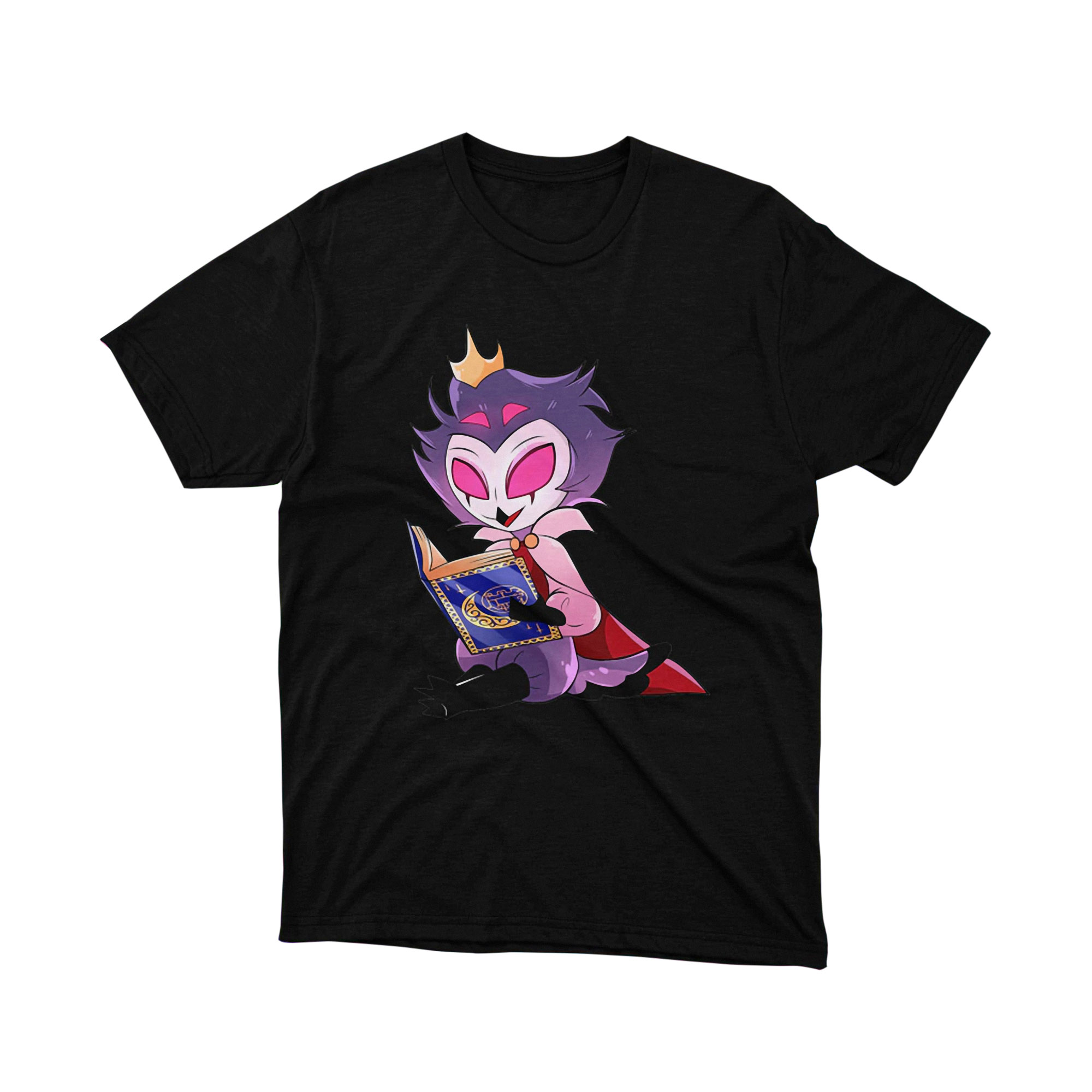 Cute Owl Princess Reading Book Anime Fantasy Art Graphic Tee Purple Crown Shirt