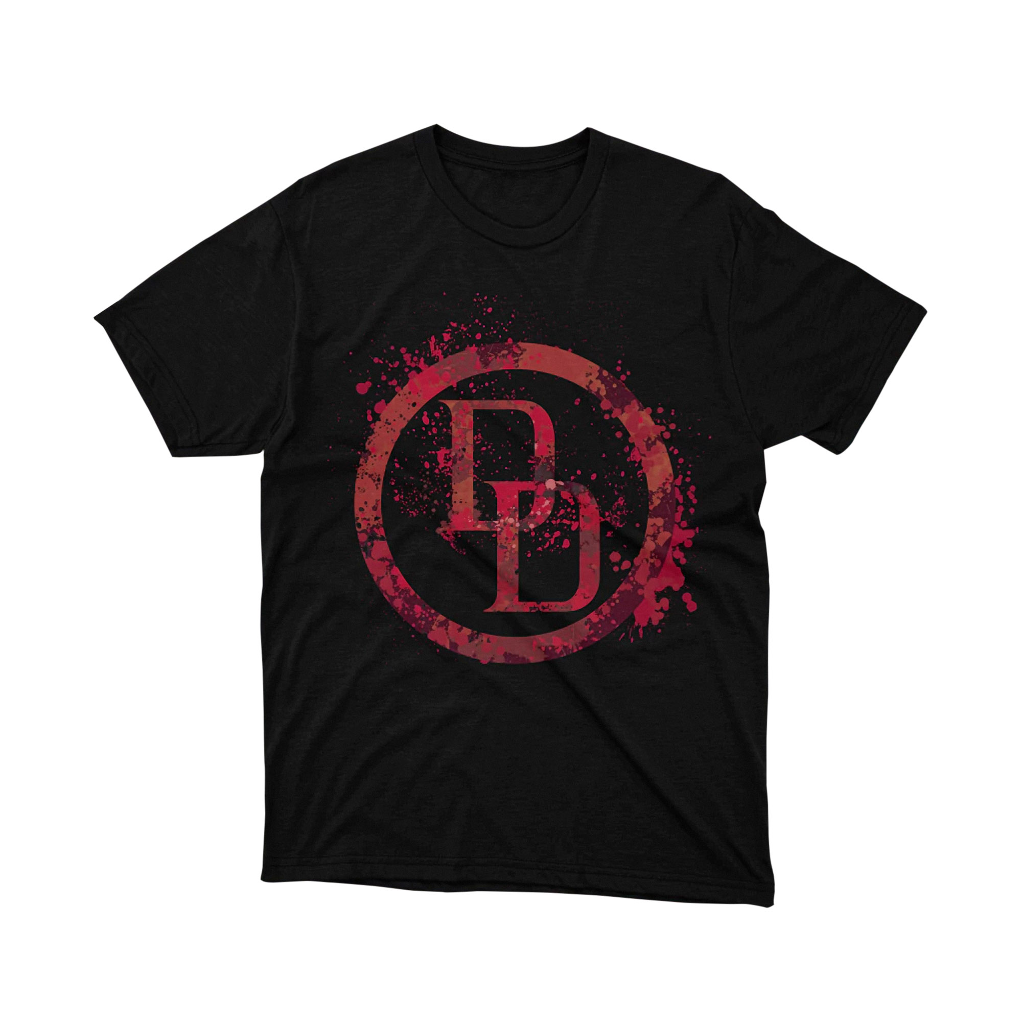 Daredevil Blood Red Logo Parody T Shirt Splatter Circle Comic Art Unisex
