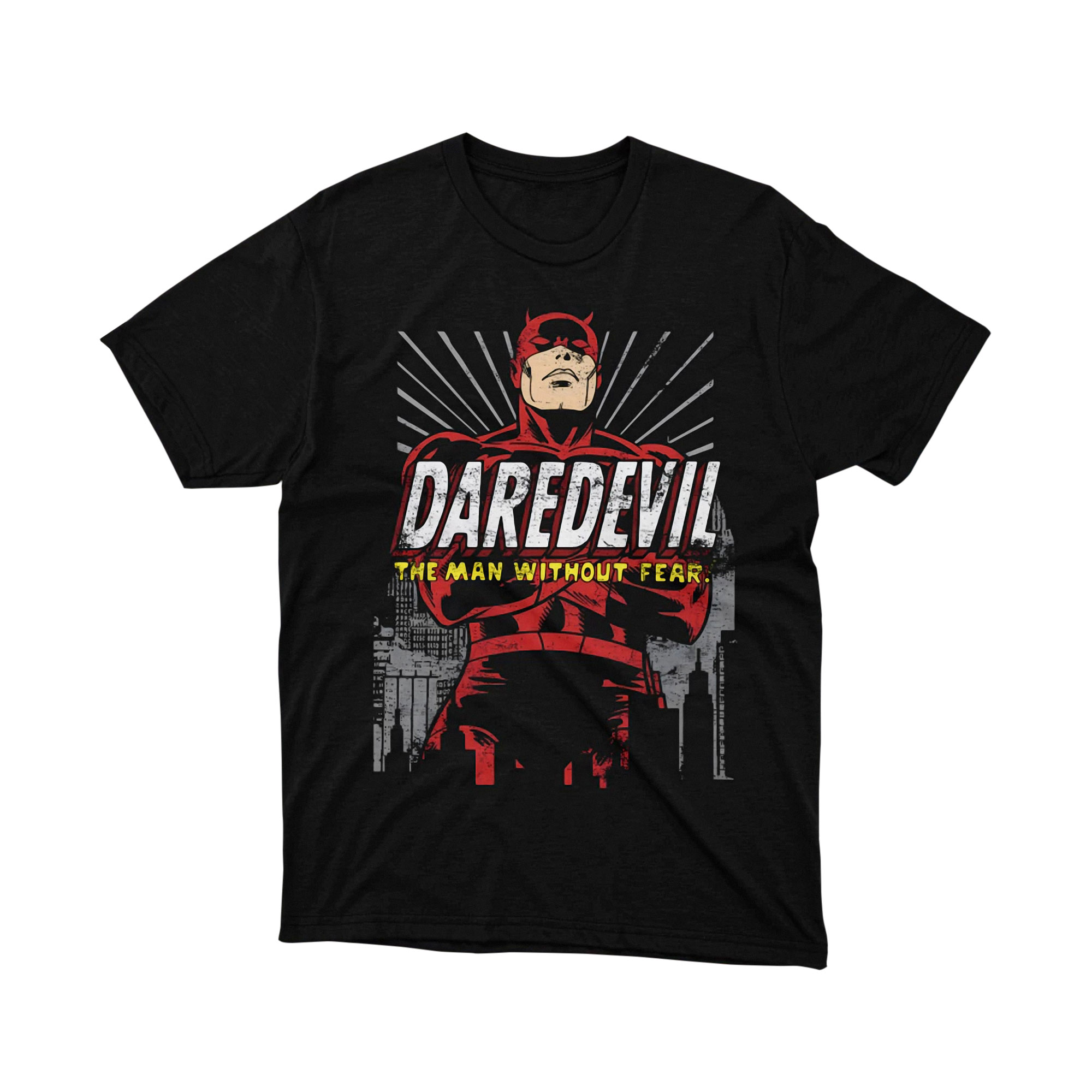 Daredevil Retro City Rays The Man Without Fear Parody T Shirt Classic Hero Unisex