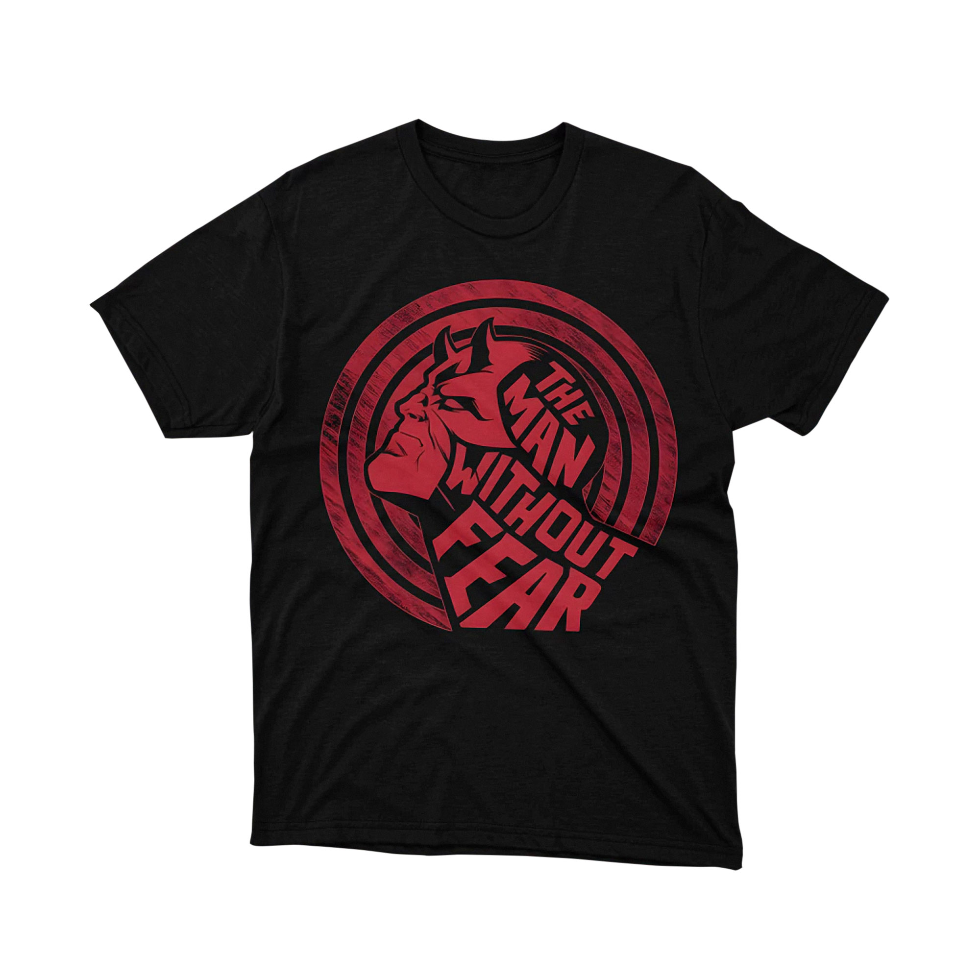 Daredevil The Man Without Fear Red Circle Art T Shirt Hero Slogan Unisex