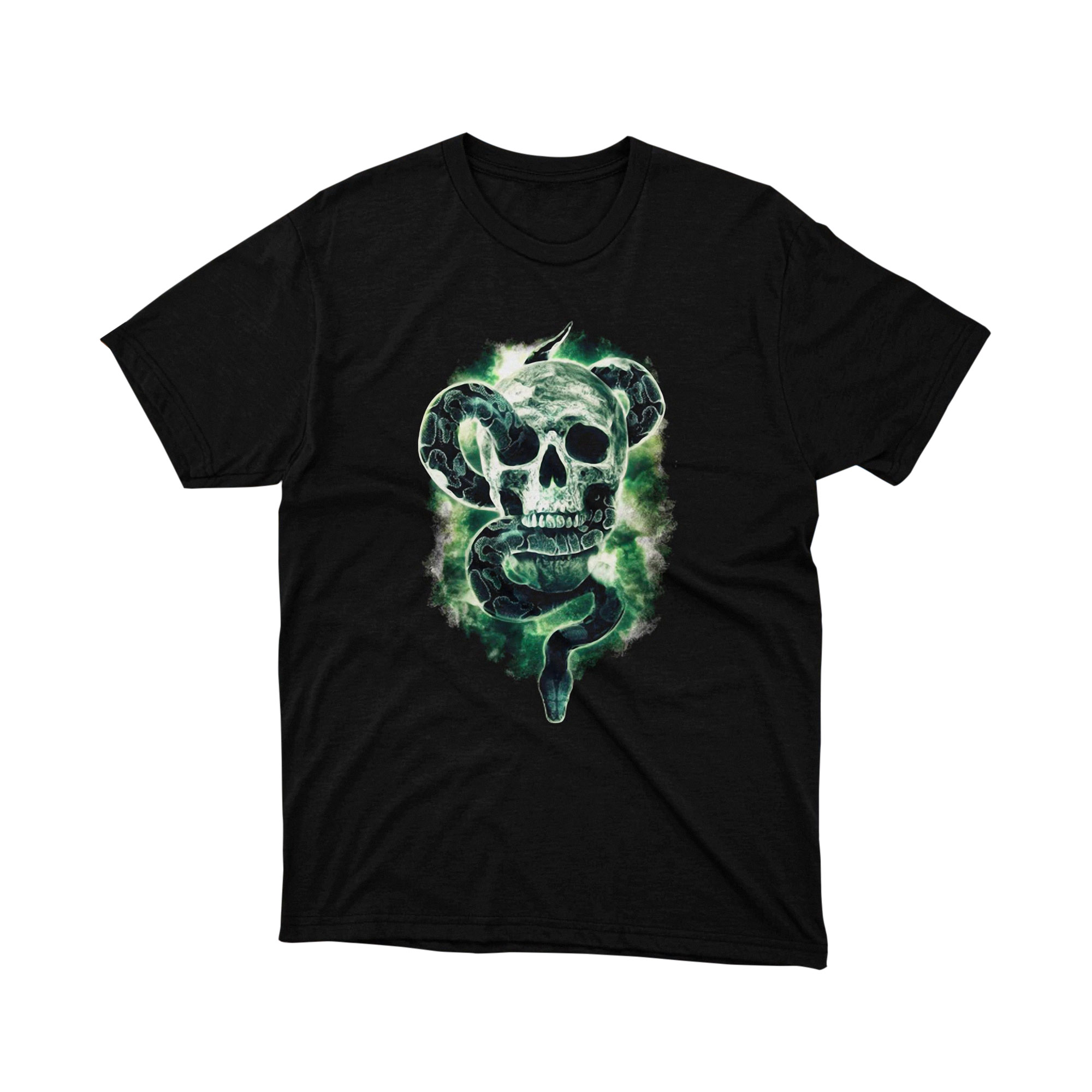 Dark Mark Skull Snake Green Spell Wizard Magic Slytherin Art Graphic Tee