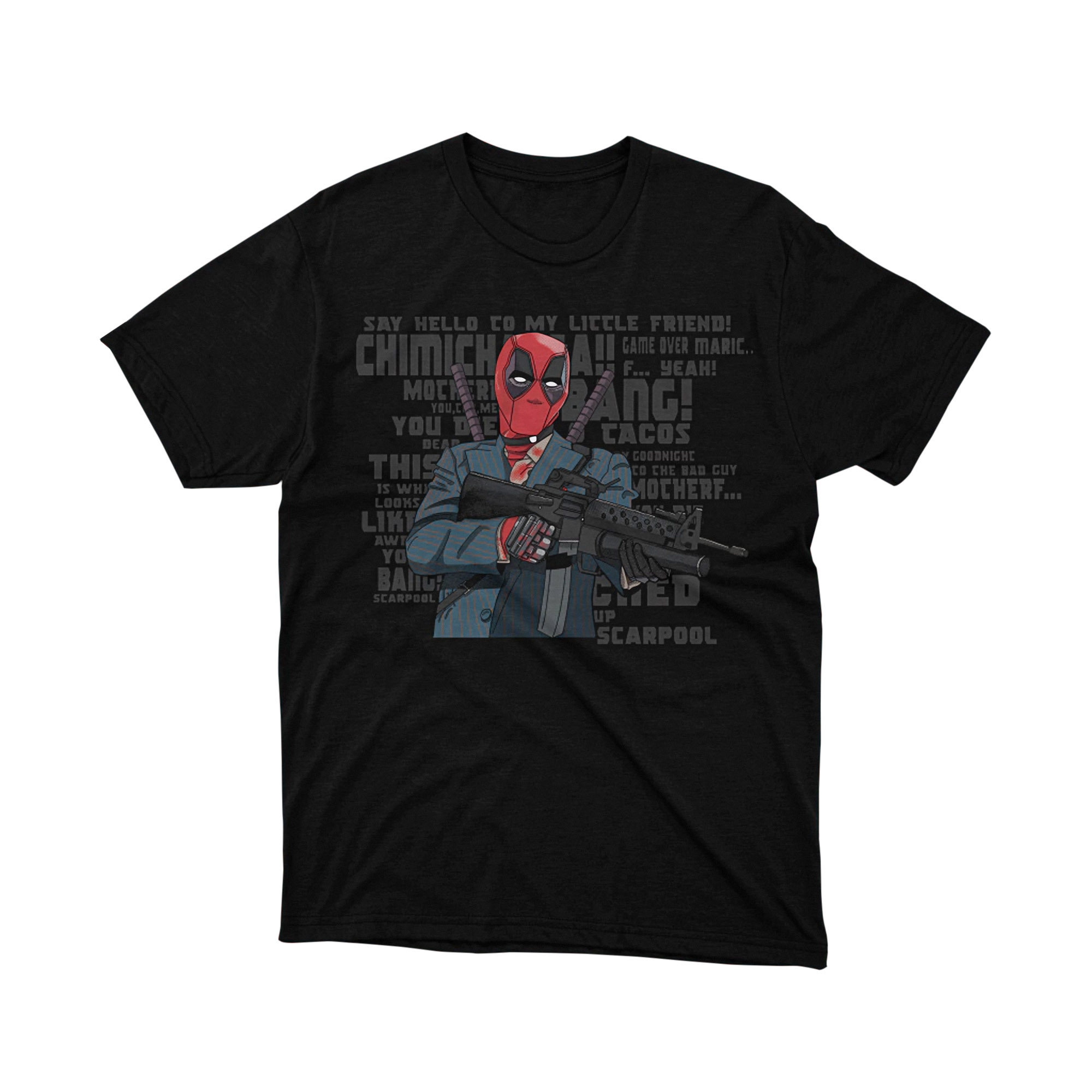 Deadpool Scarface Parody T Shirt Marvel Gangster Mashup Unisex