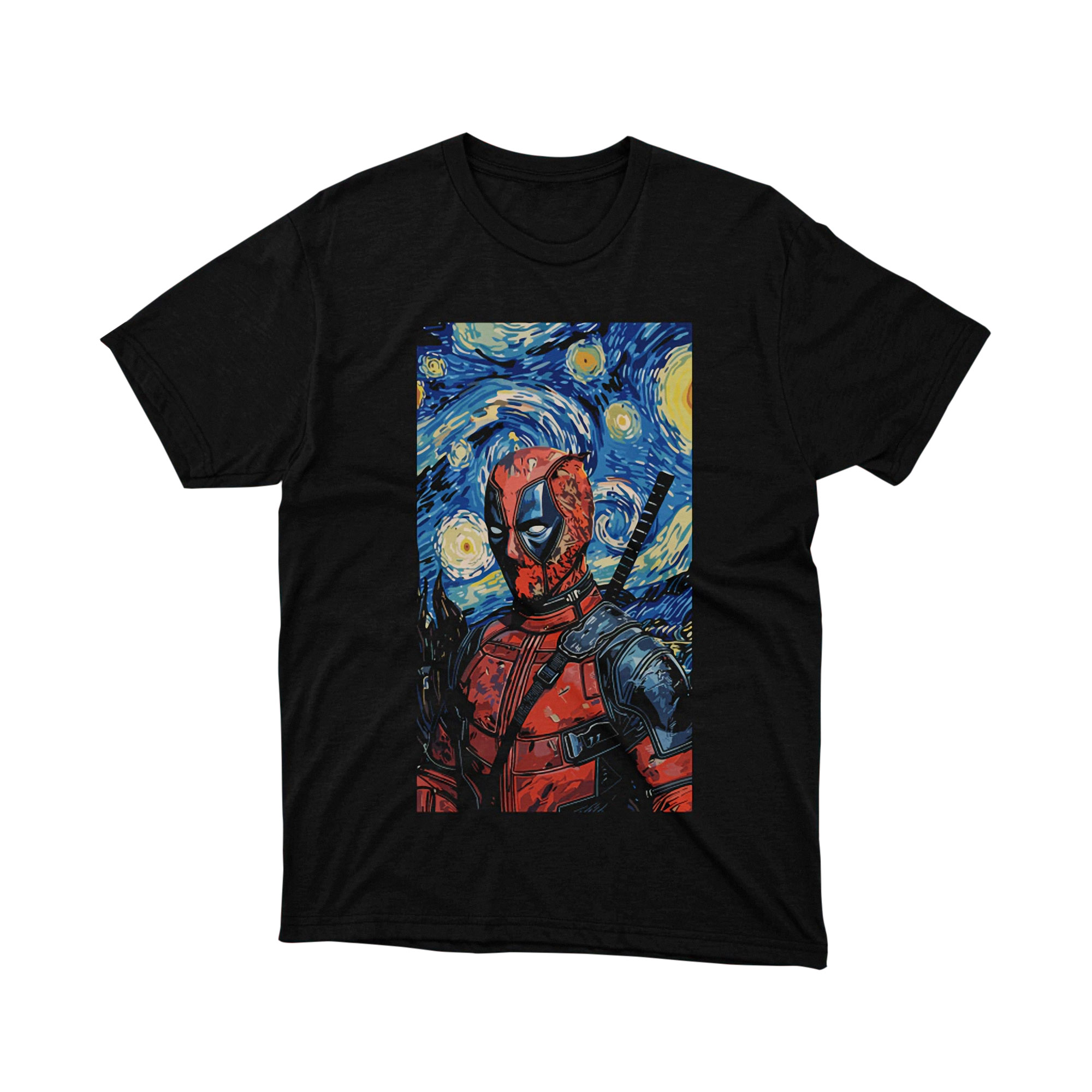 Deadpool Starry Night Parody T Shirt Comic Art Marvel Hero Unisex