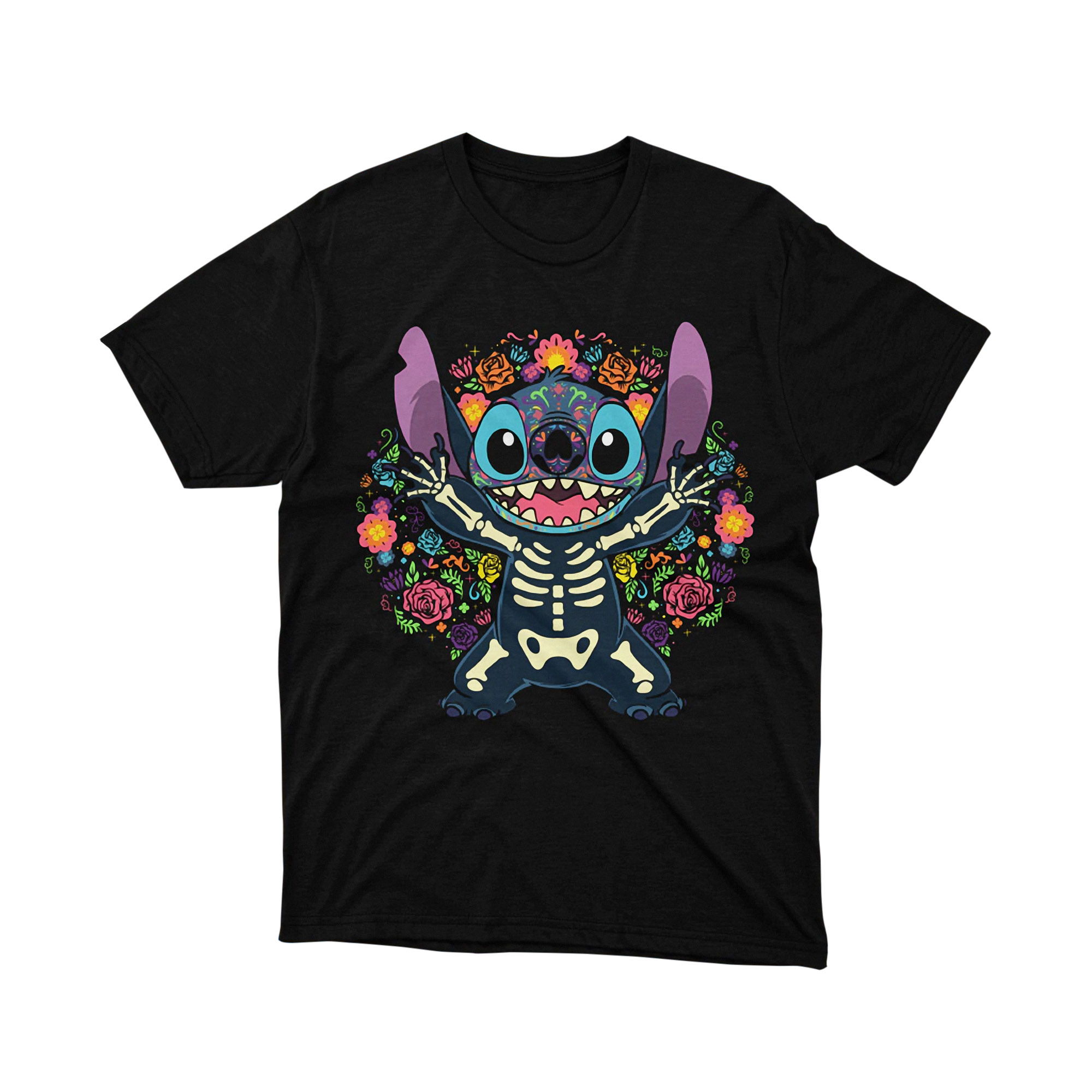 Disney Lilo and Stitch Day of the Dead Sugar Skull T Shirt