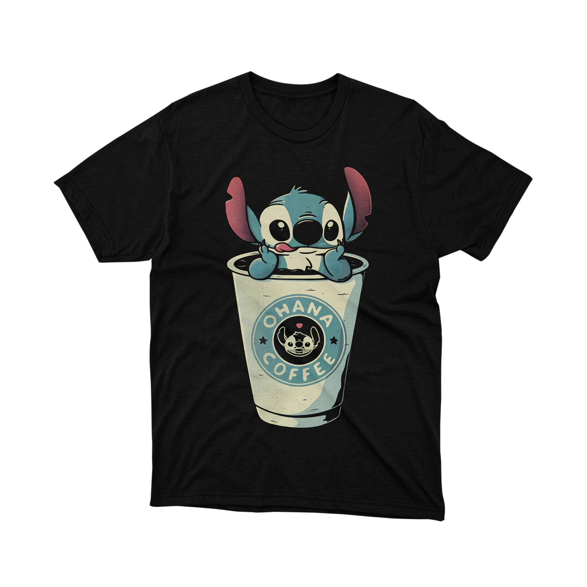 Disney Lilo and Stitch Ohana Coffee Starbucks Parody T Shirt