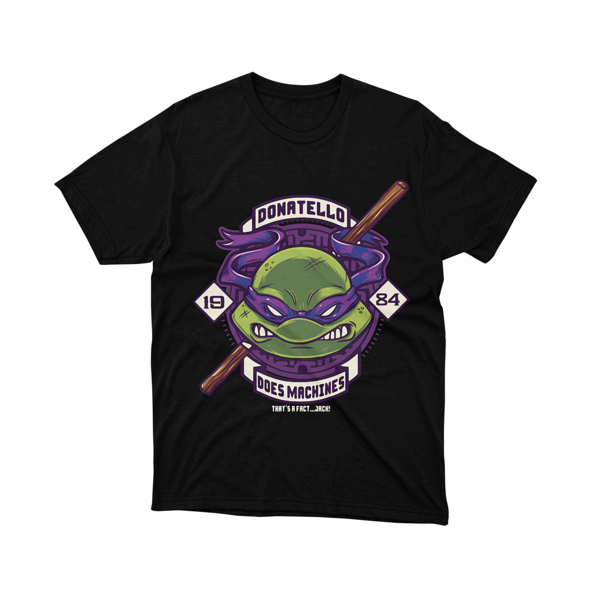 Donatello Does Machines Purple TMNT Parody T Shirt Ninja Turtle 1984 Retro Unisex