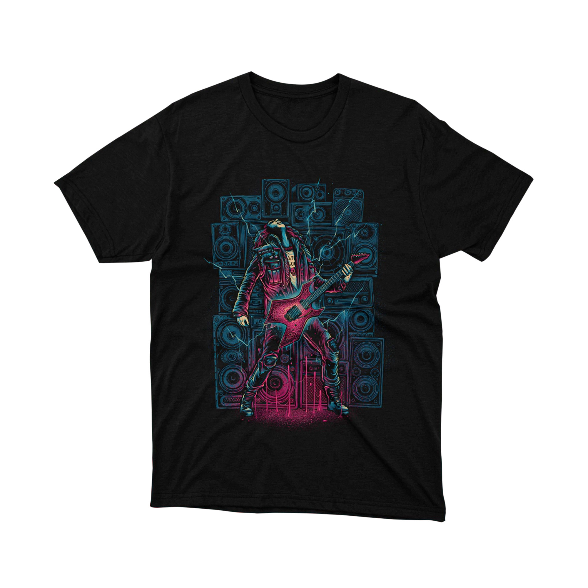 Eddie Munson Guitar Solo Stranger Things Parody T Shirt Neon Rocker Unisex
