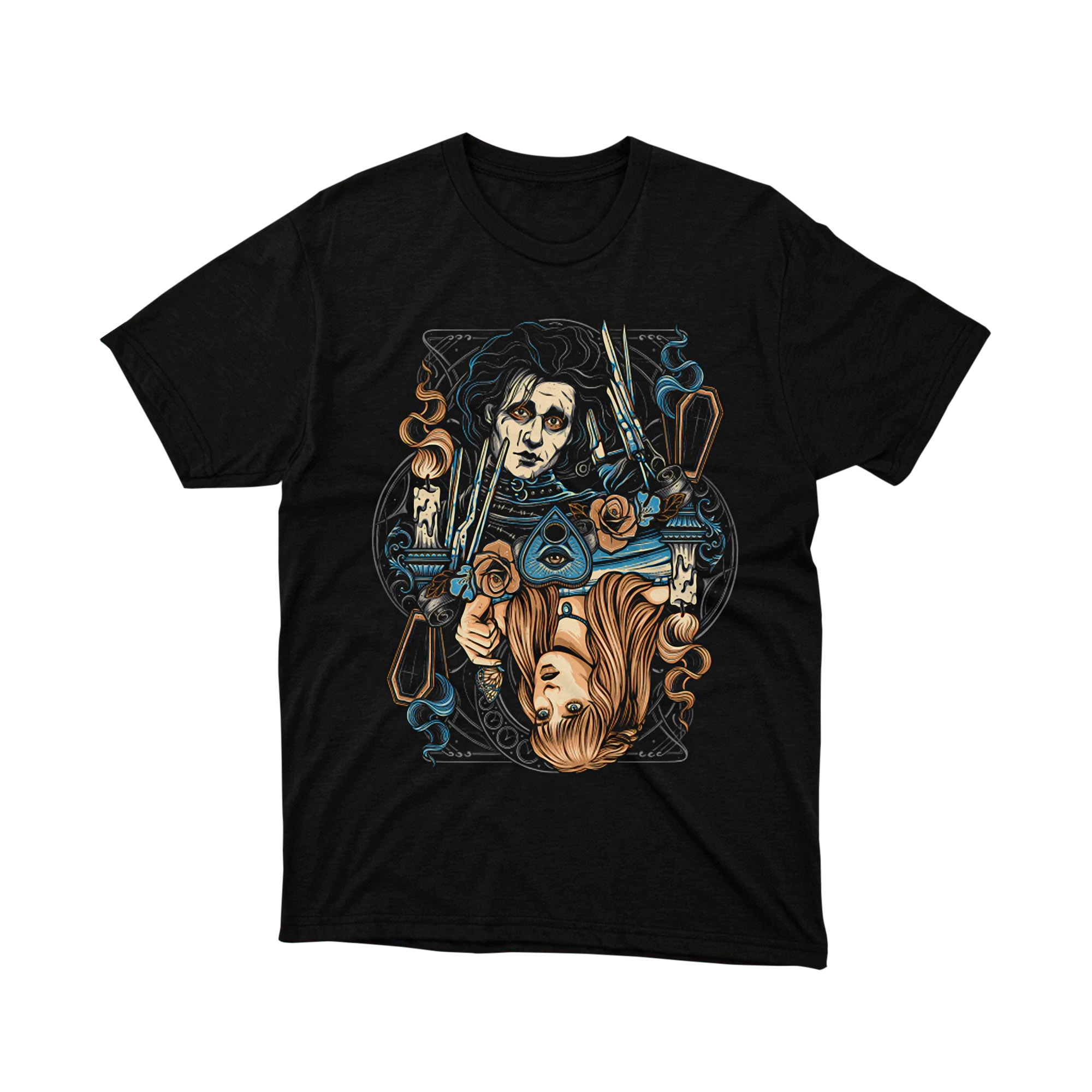 Edward Kim Gothic Playing Card Girl Floral Art Tee Shirt