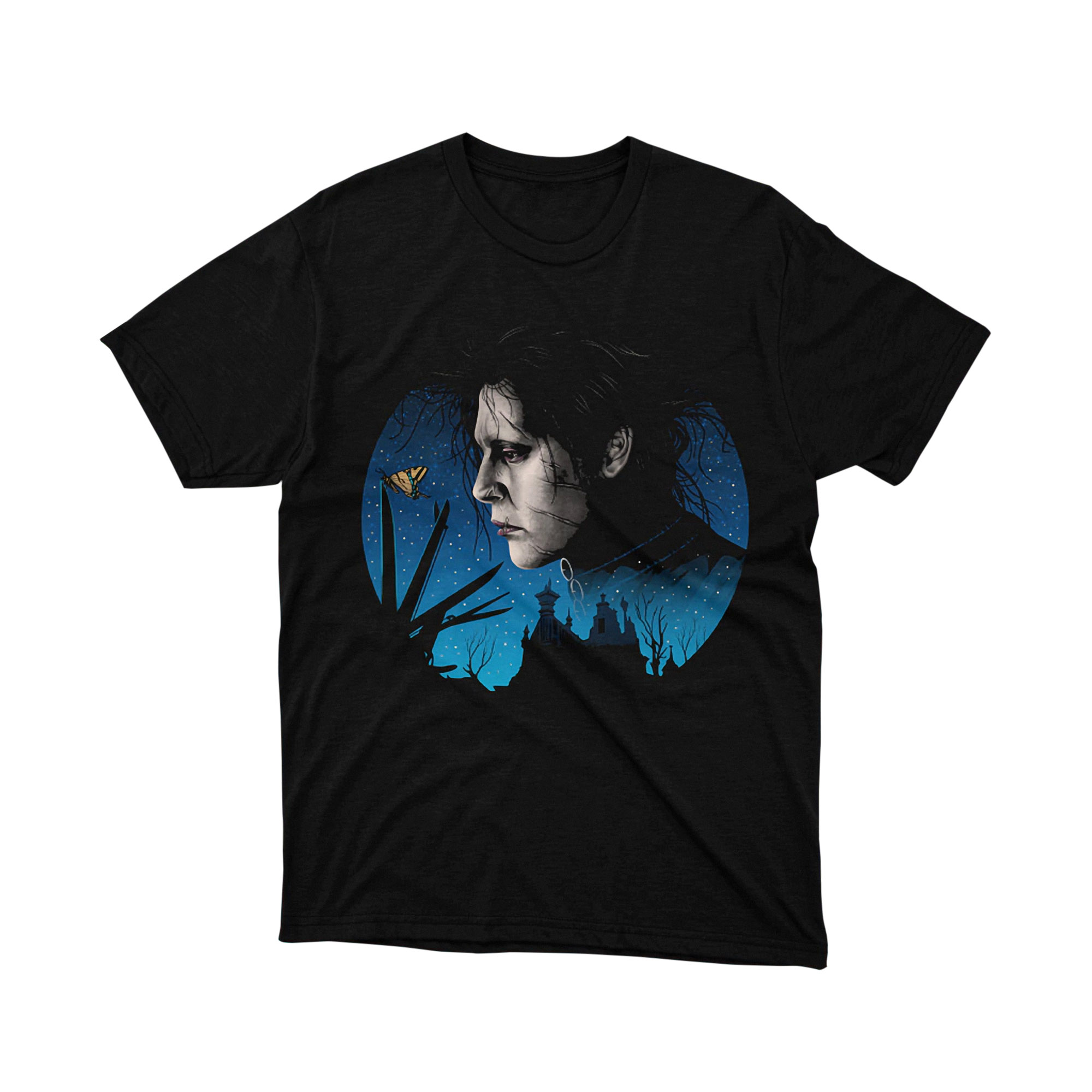 Edward Scissorhands Night Sky Gothic Portrait Tee Shirt