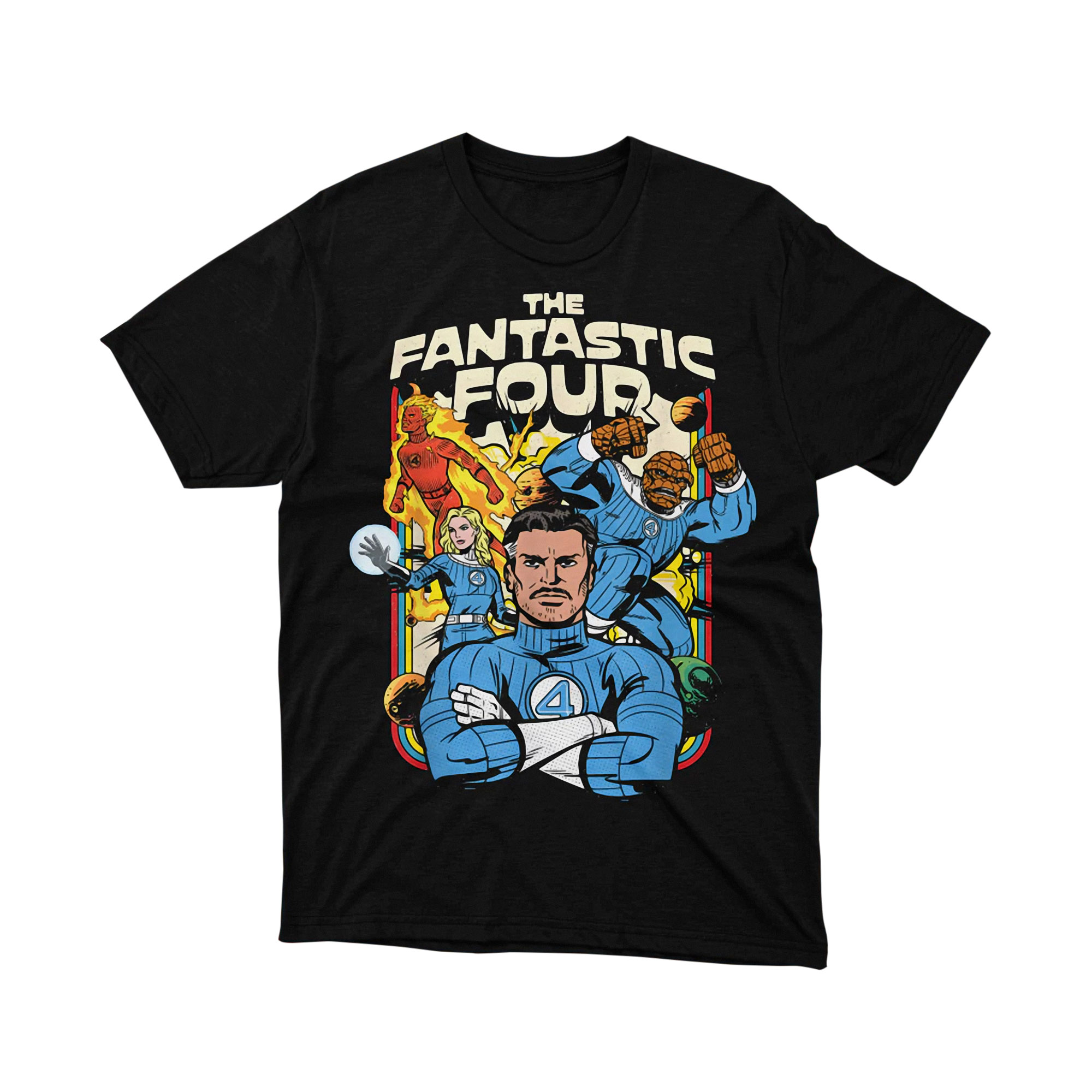 Fantastic Four Classic Comic Team Parody T Shirt Marvel Heroes Unisex