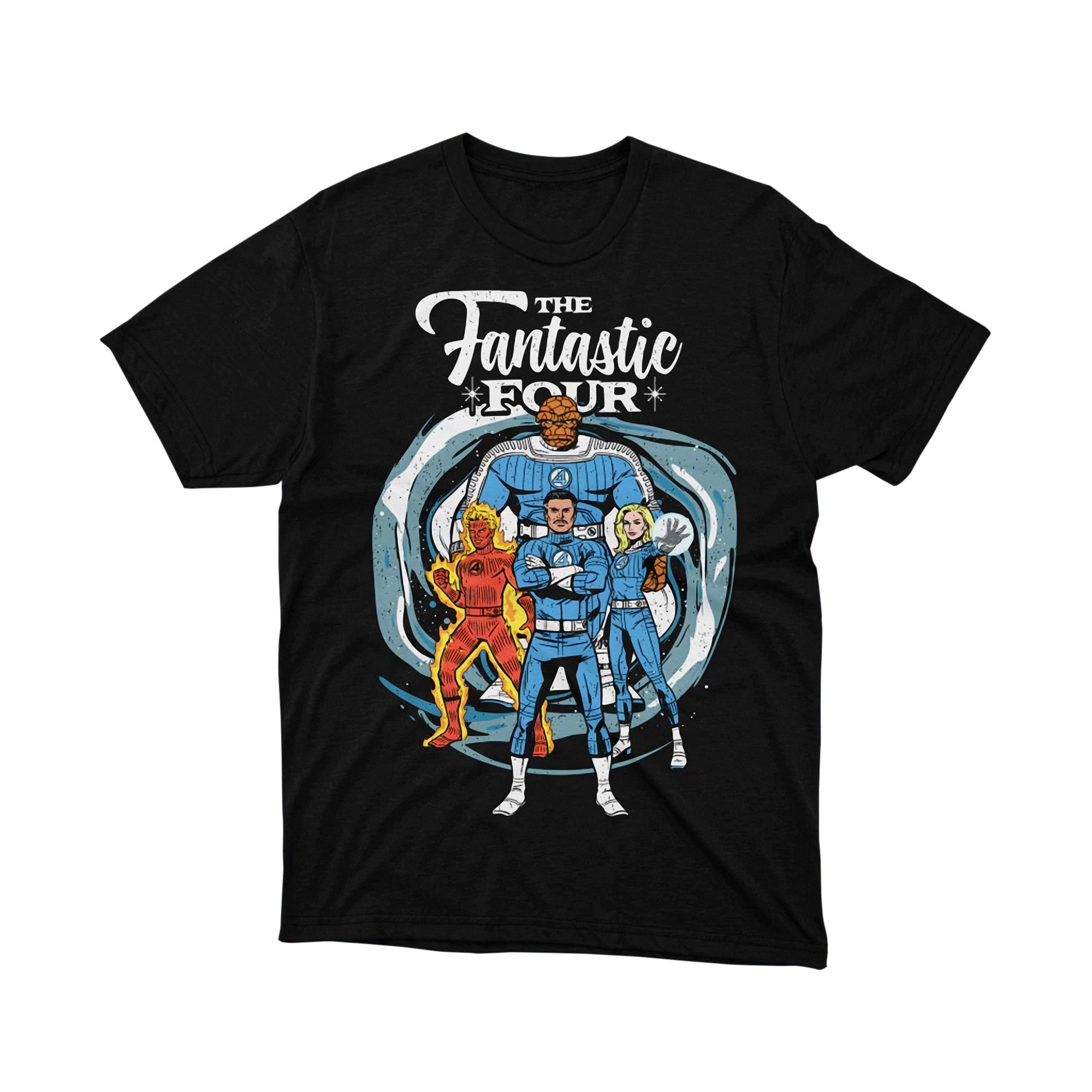 Fantastic Four Graphic Tee, Marvel Superhero T-Shirt, Classic Fantastic Four Team Shirt for Men & Women, Marvel Comics Fans Gift