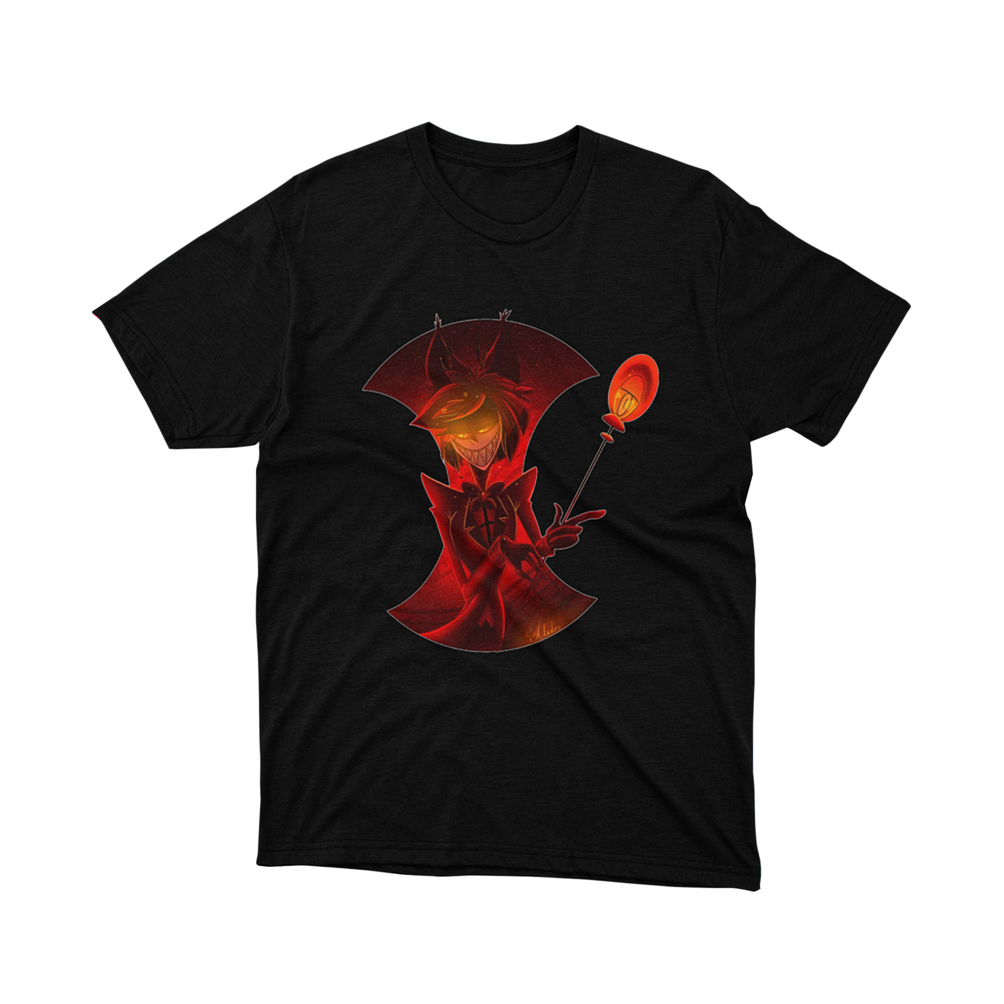 Fiery Demon Boy Magic Red Wizard Fantasy Art Graphic Tee Sunset Unisex Shirt