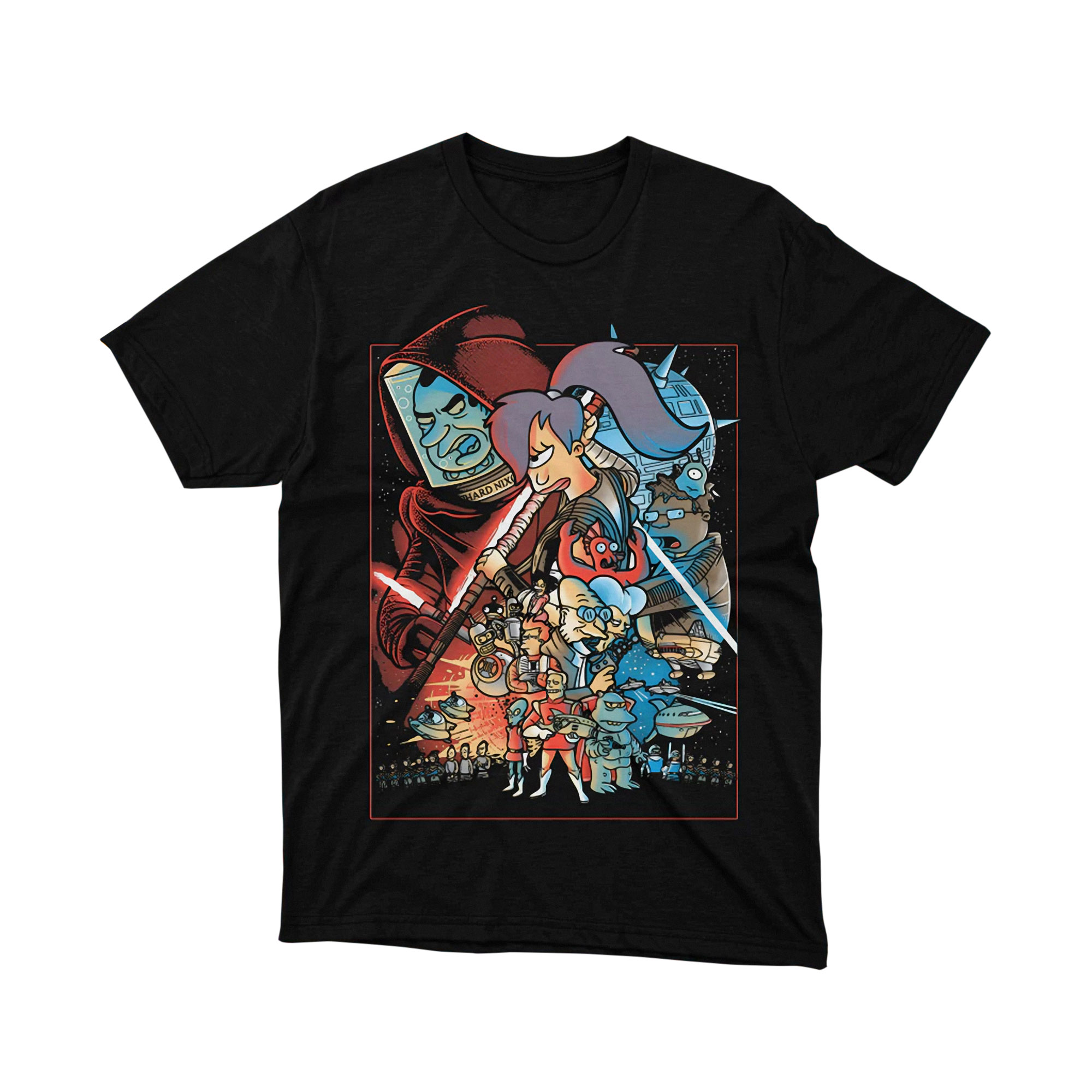 Futurama Star Wars Parody Main Cast Movie Poster T Shirt