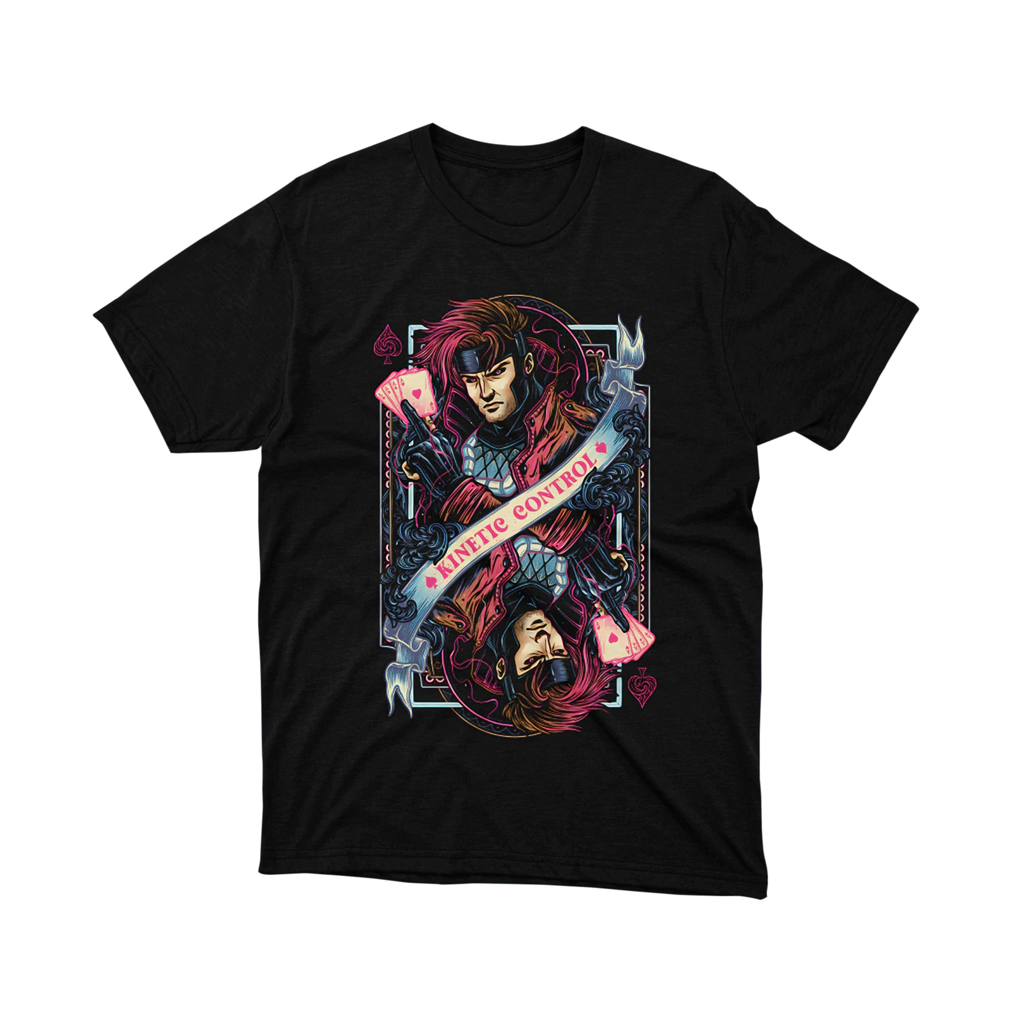 Gambit Kinetic Control T-Shirt, Marvel X-Men Hero Graphic Tee, Superpower Control Comic Art, Gambit Shirt for Men & Women, X-Men Fan Apparel