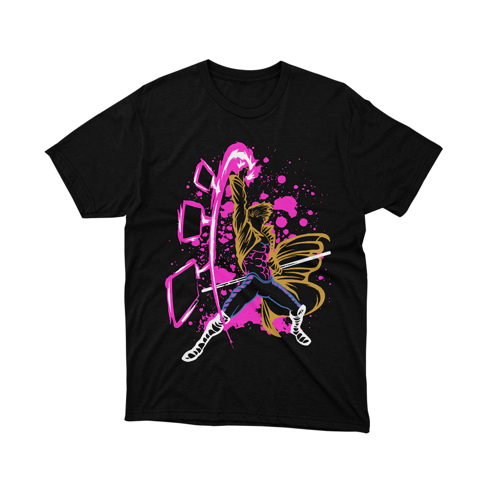 Gambit Throwing Cards Pink Splash Parody T Shirt X Men Hero Art Unisex
