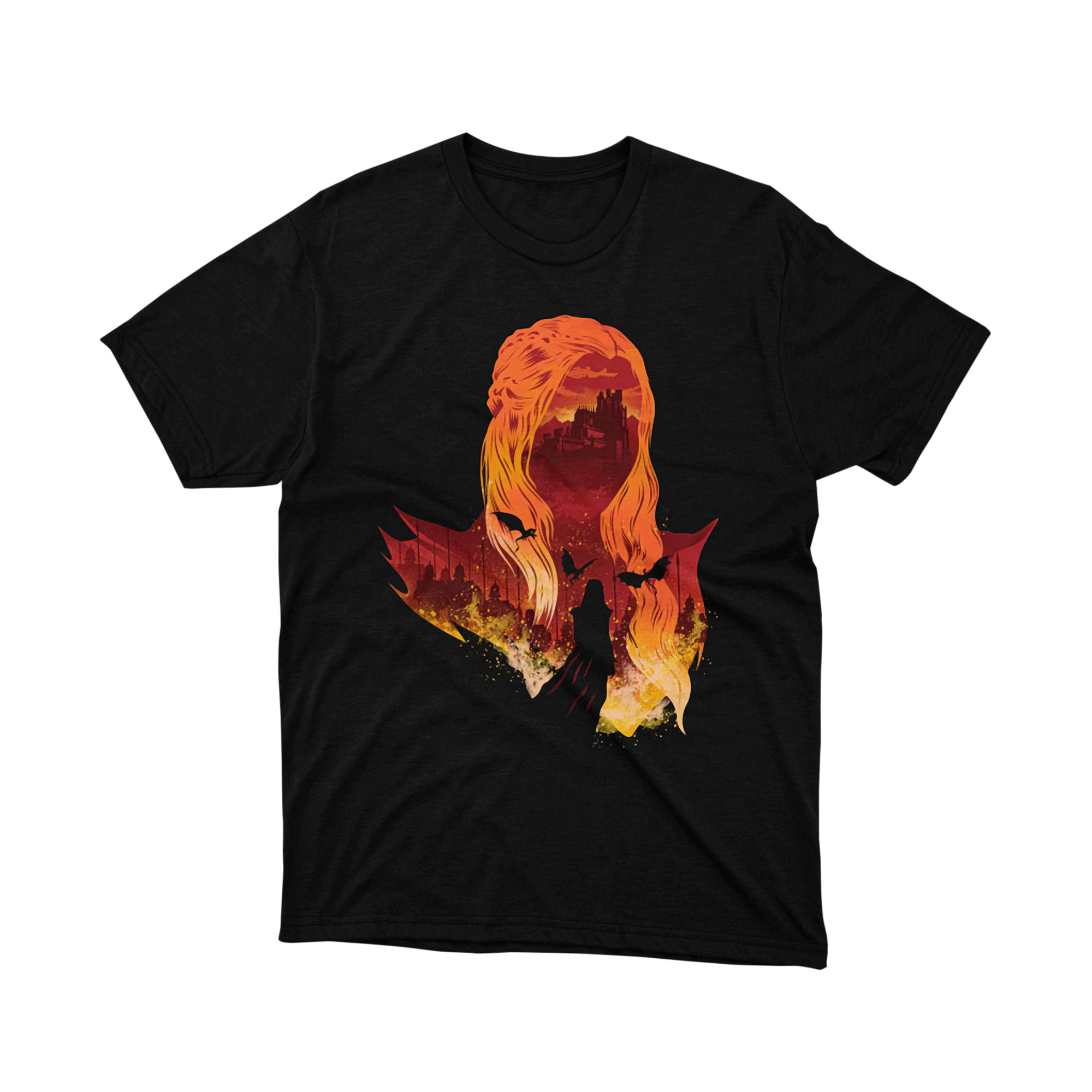 Game of Thrones Daenerys Dragon Fire Silhouette T Shirt