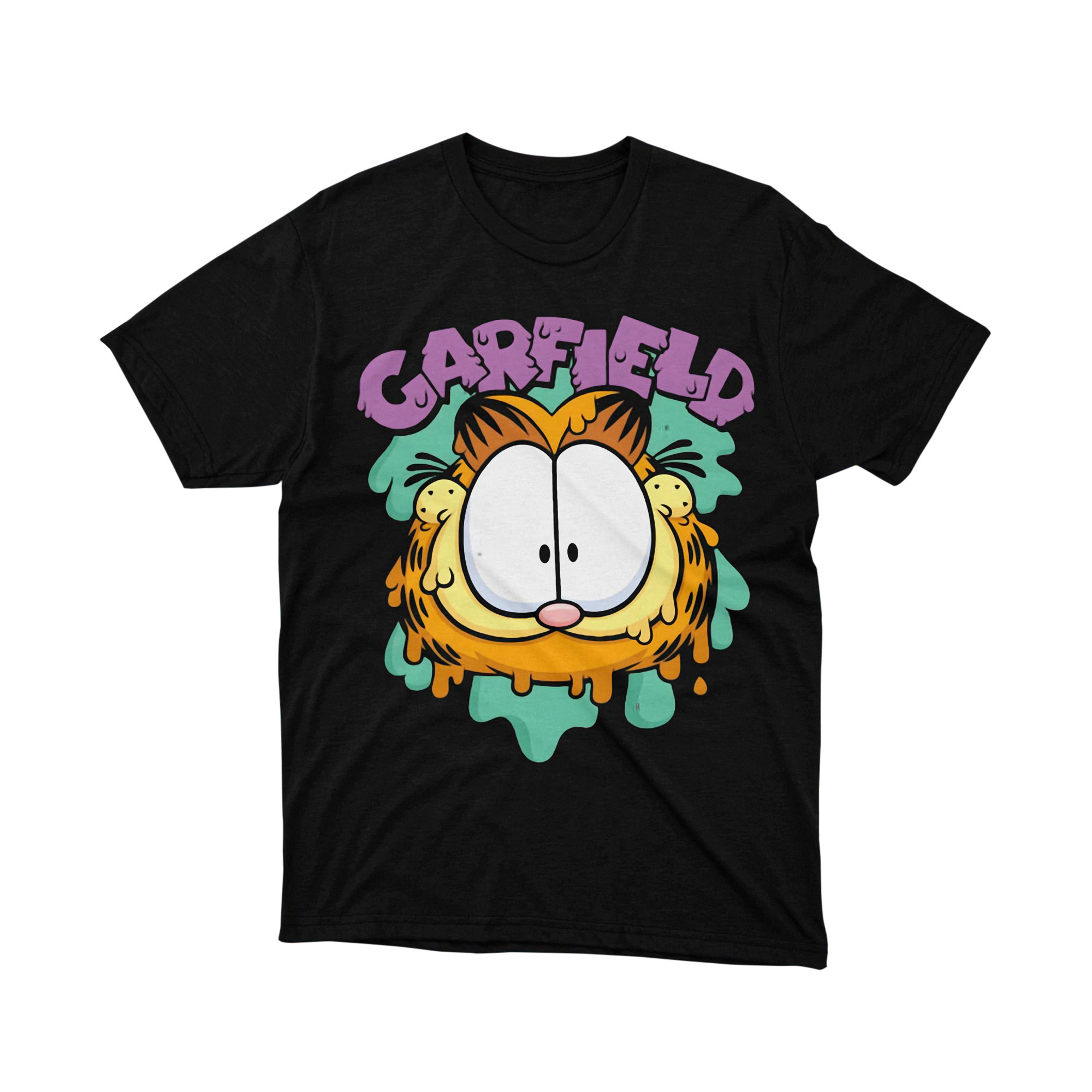 Garfield Cartoon Melt Slime Art T Shirt