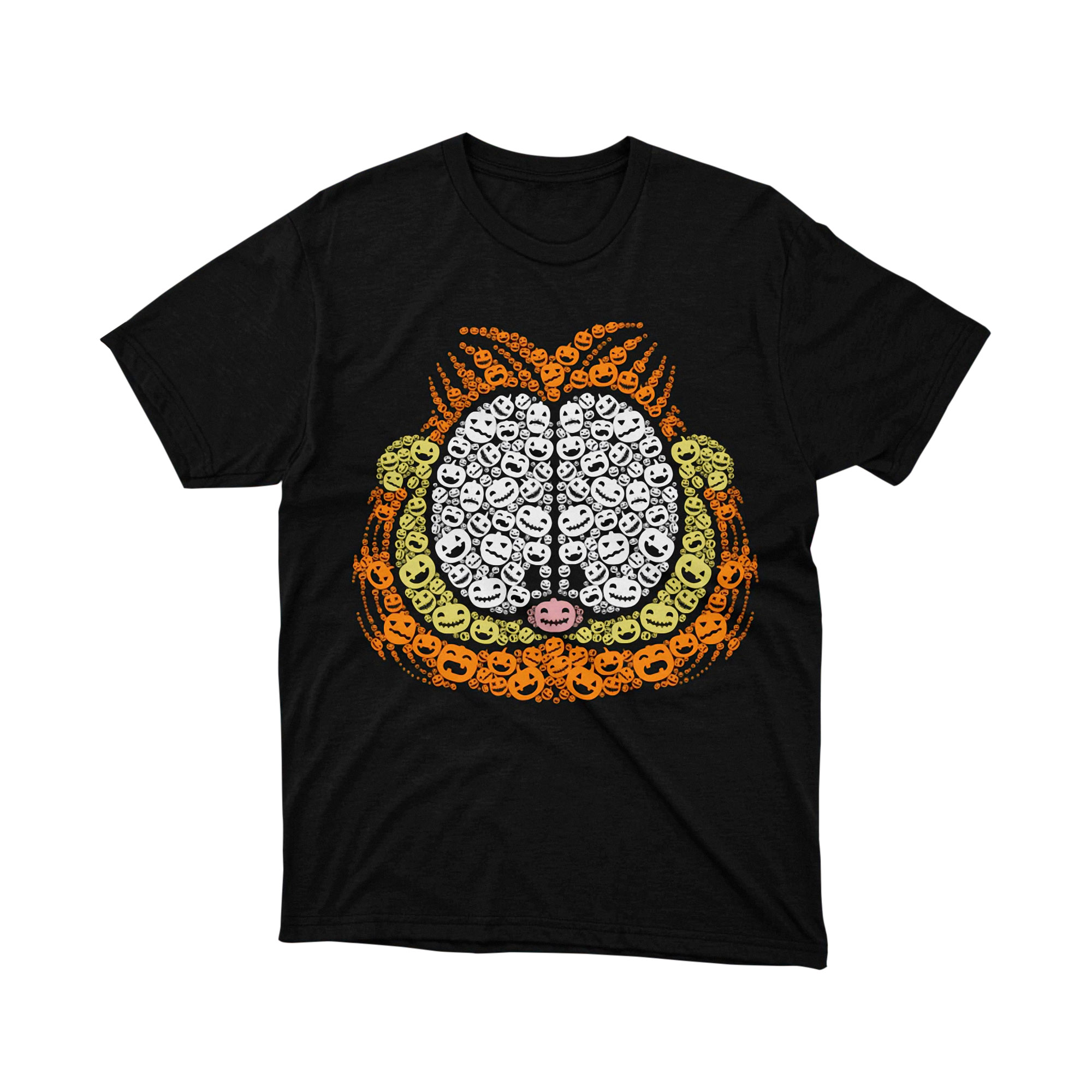 Garfield Halloween Pumpkin Faces Brain T Shirt