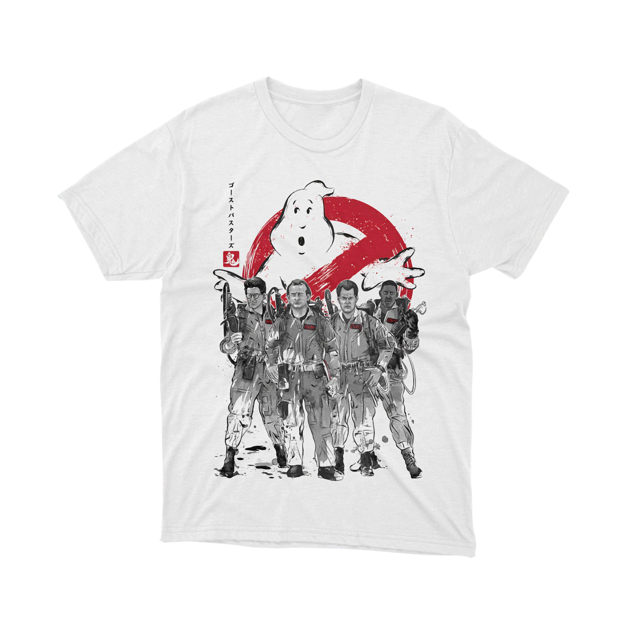 Ghostbusters Team Samurai Red Circle Japanese Style Tee Shirt