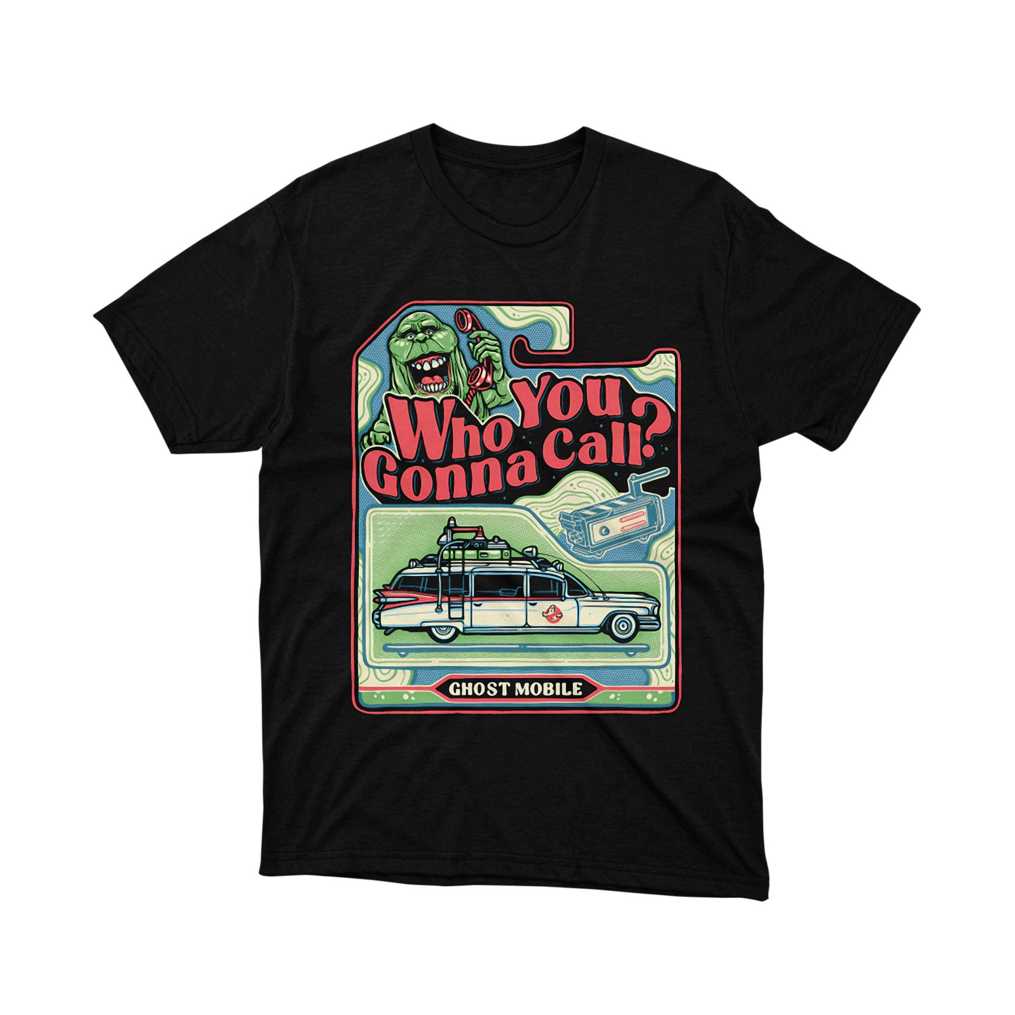 Ghostbusters Who You Gonna Call Slimer Ecto 1 T Shirt