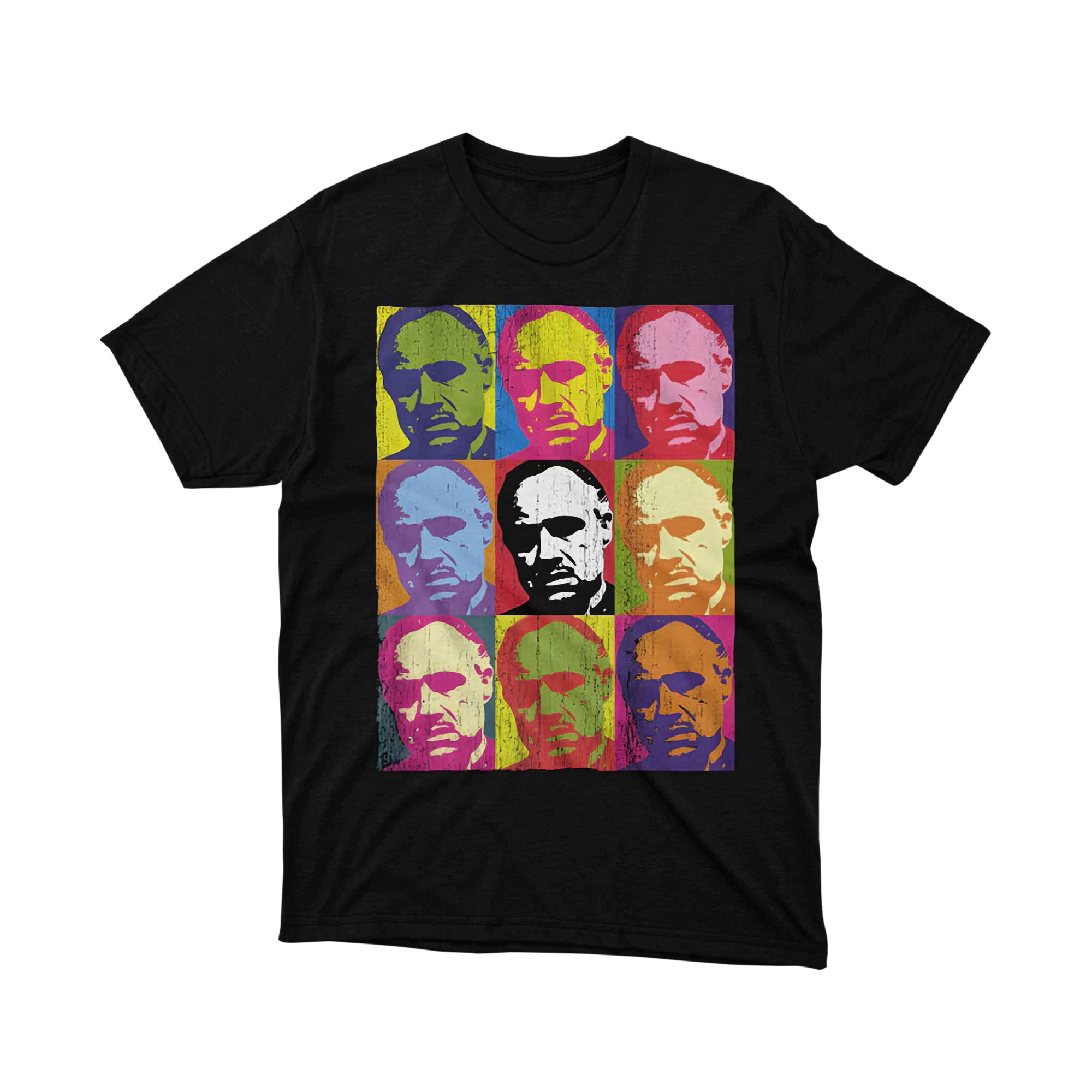 Godfather Pop Art Multicolor Portrait Square Tee Shirt