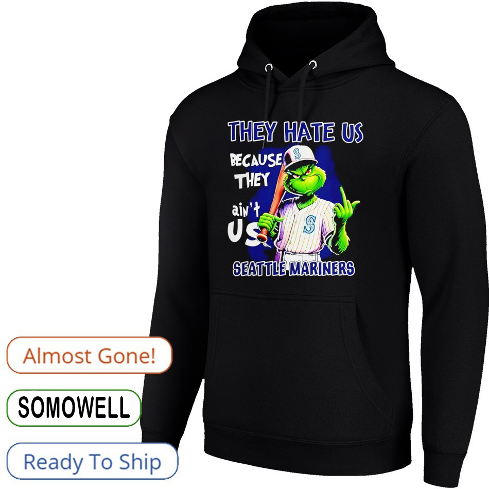 Grinch Mariners Baseball T-Shirt – They Hate Us Because They Ain’t Us Seattle Mariners Funny Christmas Vintage Bootleg Tee